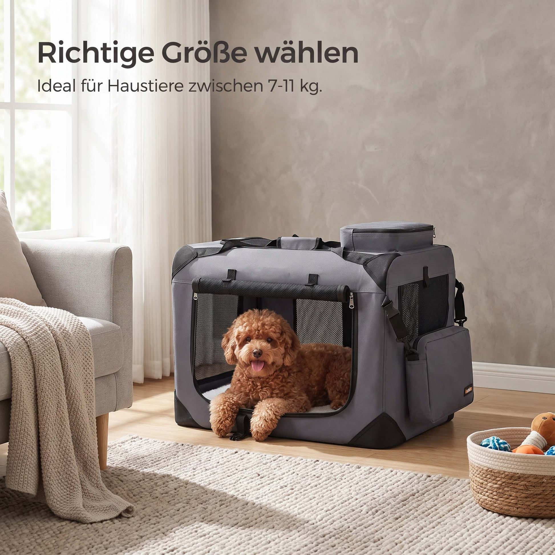 Opvouwbare Hondenbox Compact - Oxford Met Gaasvensters - Voor Kleine Rassen