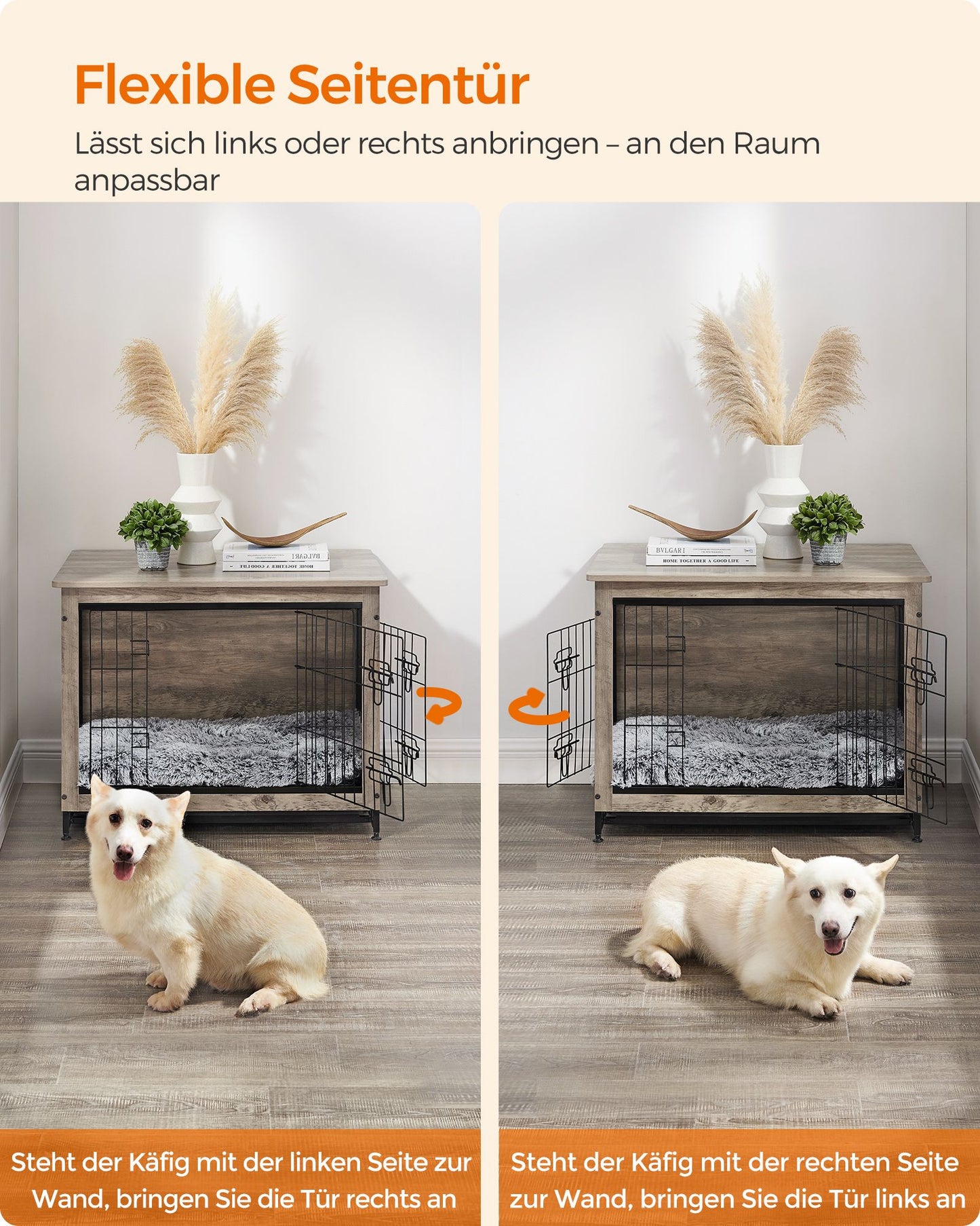 Houten Hondenbench M Met Uitneembaar Tablett - Robuust Staal En Hout - Meubellook