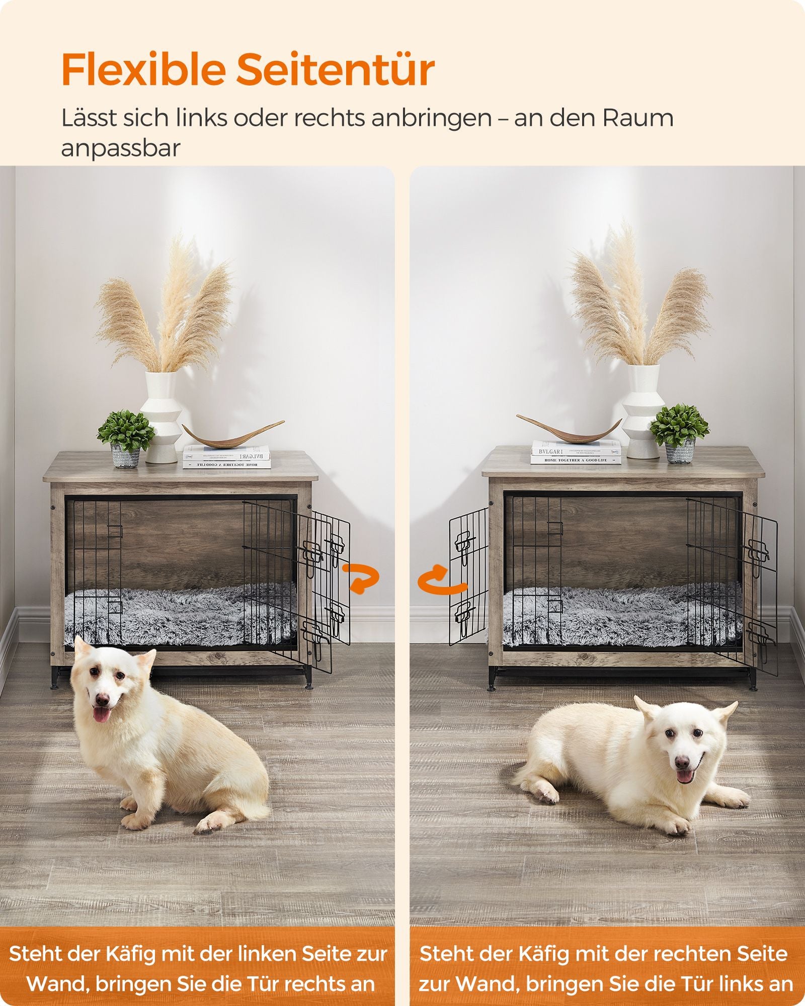 Houten Hondenbench M Met Uitneembaar Tablett - Robuust Staal En Hout - Meubellook