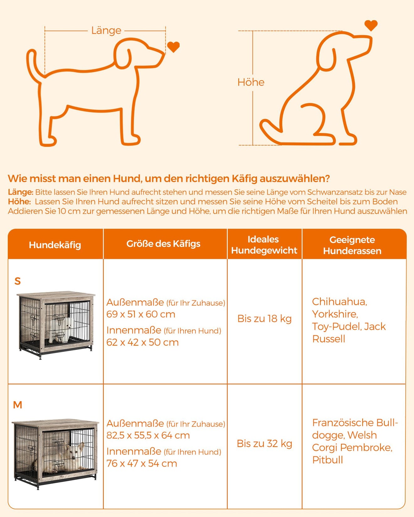 Houten Hondenbench M Met Uitneembaar Tablett - Robuust Staal En Hout - Meubellook