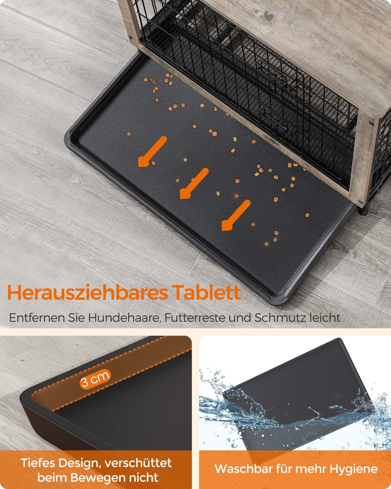 Houten Hondenbench M Met Uitneembaar Tablett - Robuust Staal En Hout - Meubellook