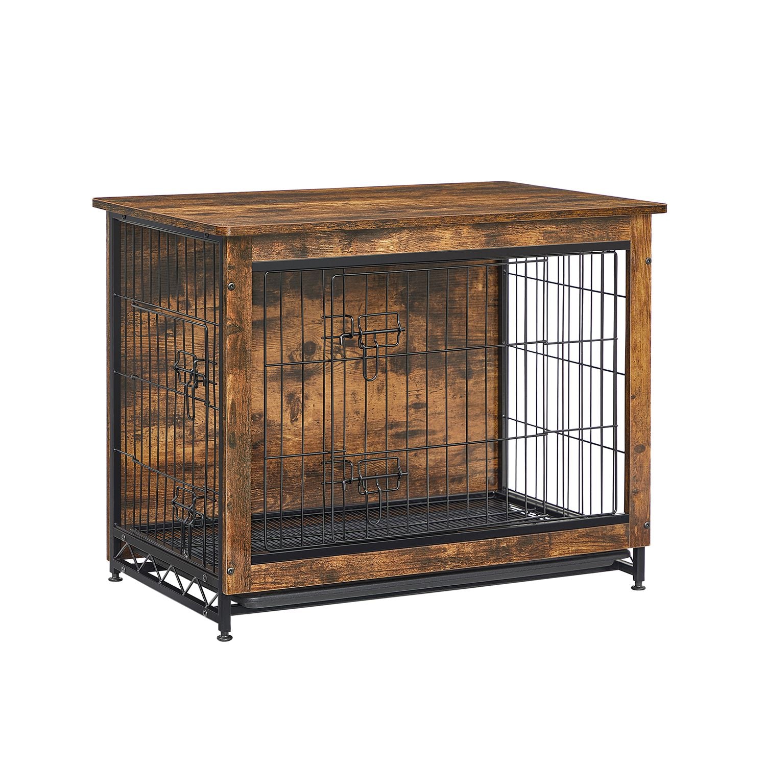 Houten Hondenbench M Met Uitneembaar Tablett - Robuust Staal En Hout - Meubellook