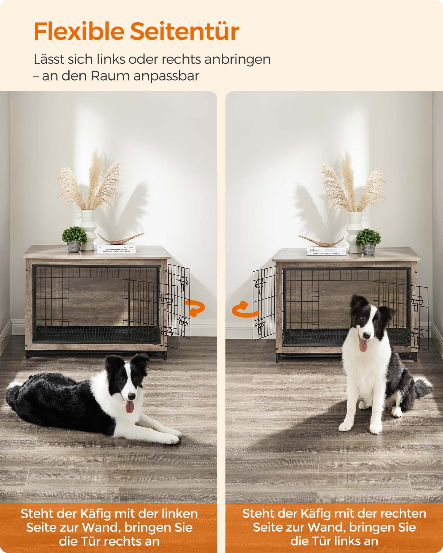 Houten Hondenbench L Met Uitneembaar Tablett - Belastbaar Blad - Drie Kleuren