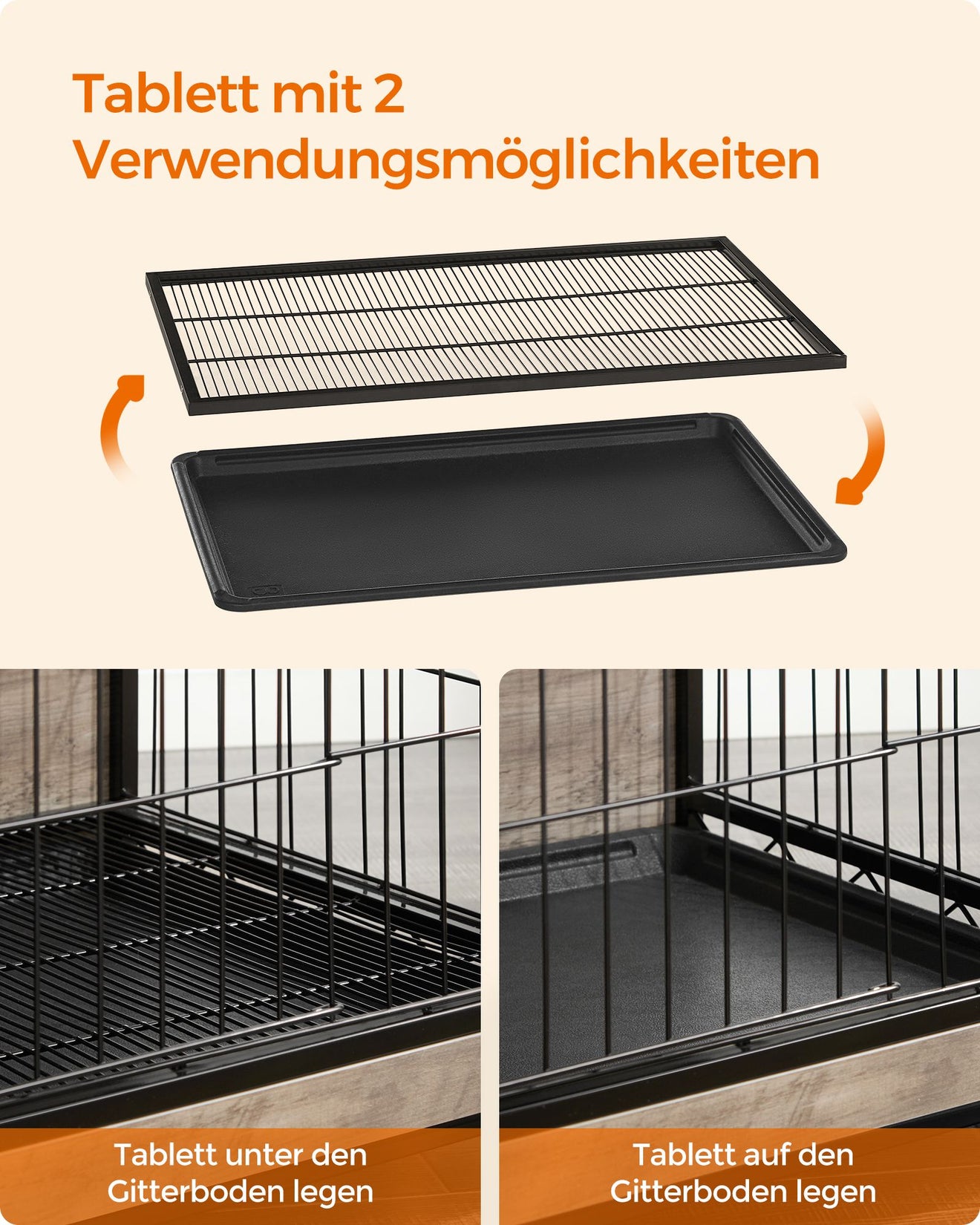 Houten Hondenbench L Met Uitneembaar Tablett - Belastbaar Blad - Drie Kleuren