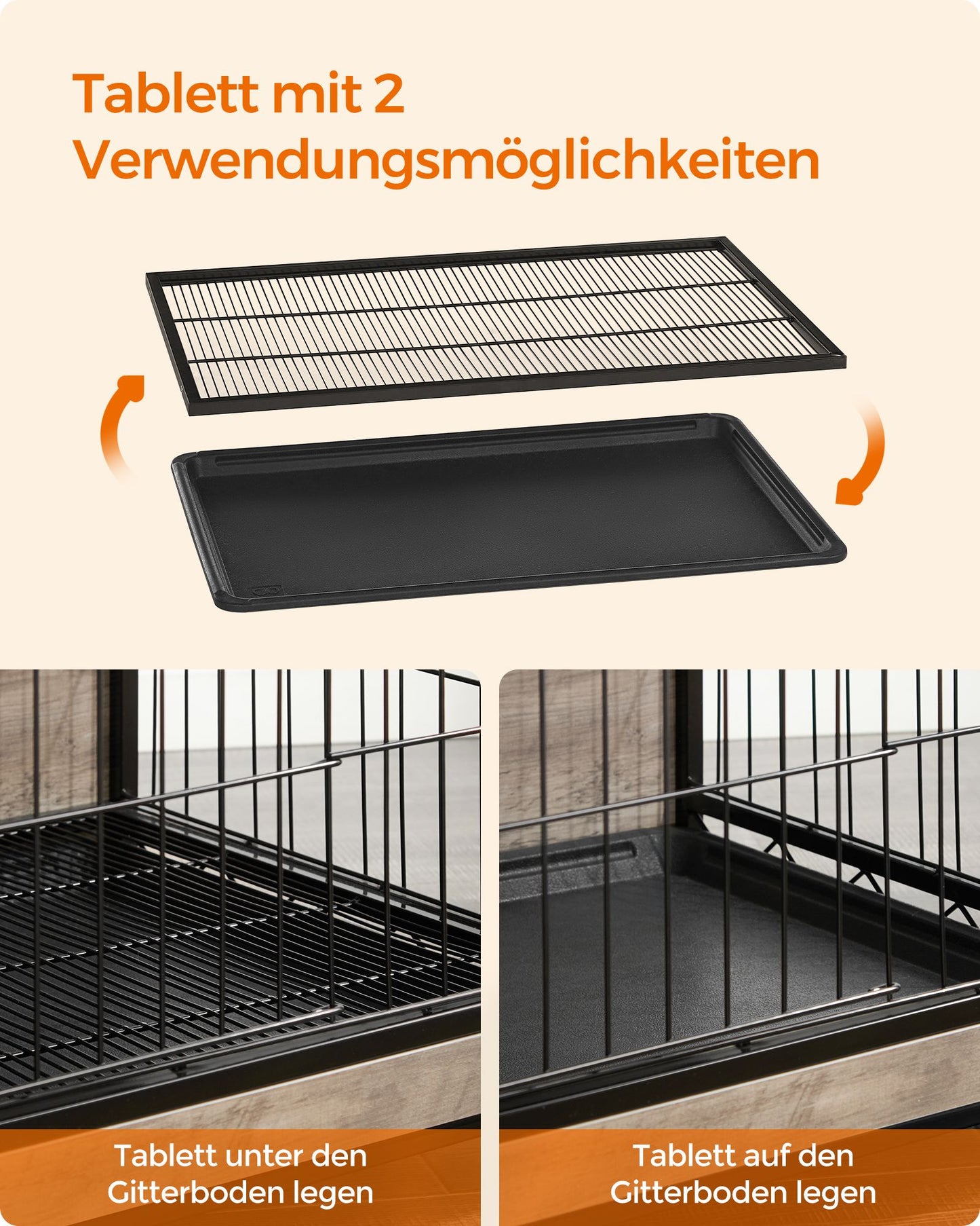 Houten Hondenbench L Met Uitneembaar Tablett - Belastbaar Blad - Drie Kleuren