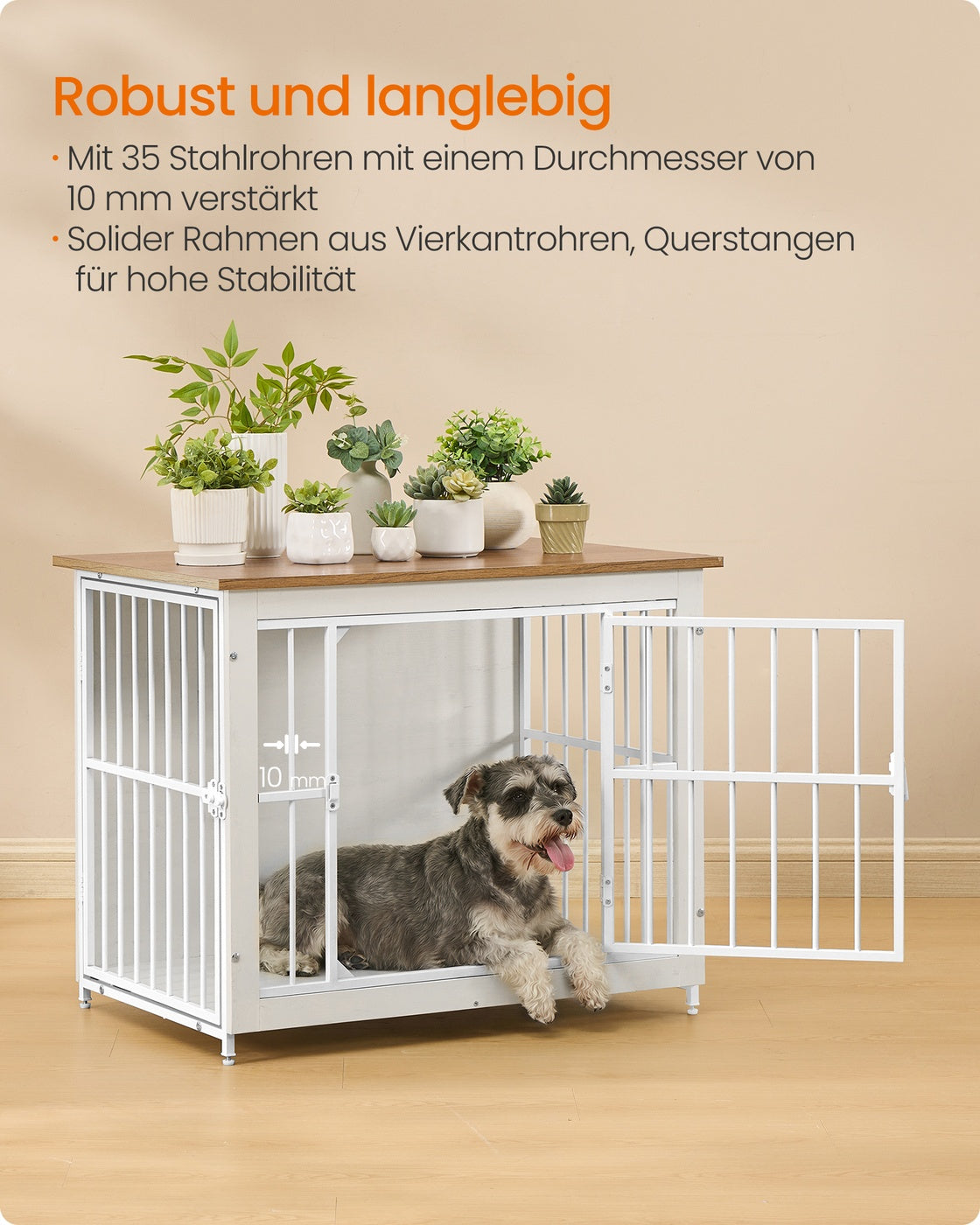 Houten Hondenbench Als Meubel - Met Stevig Tafelblad - Voor Middelgrote Honden