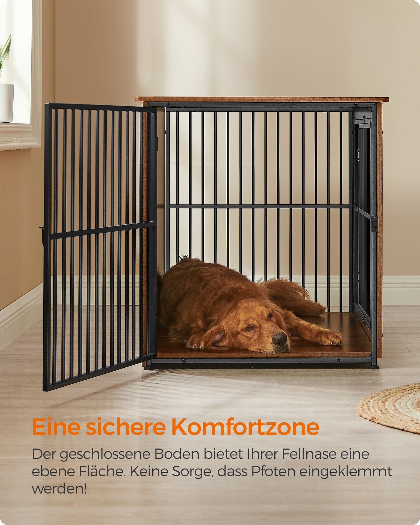 Houten Hondenbench XL Als Meubel - Extra Sterk Frame - Gesloten Bodem