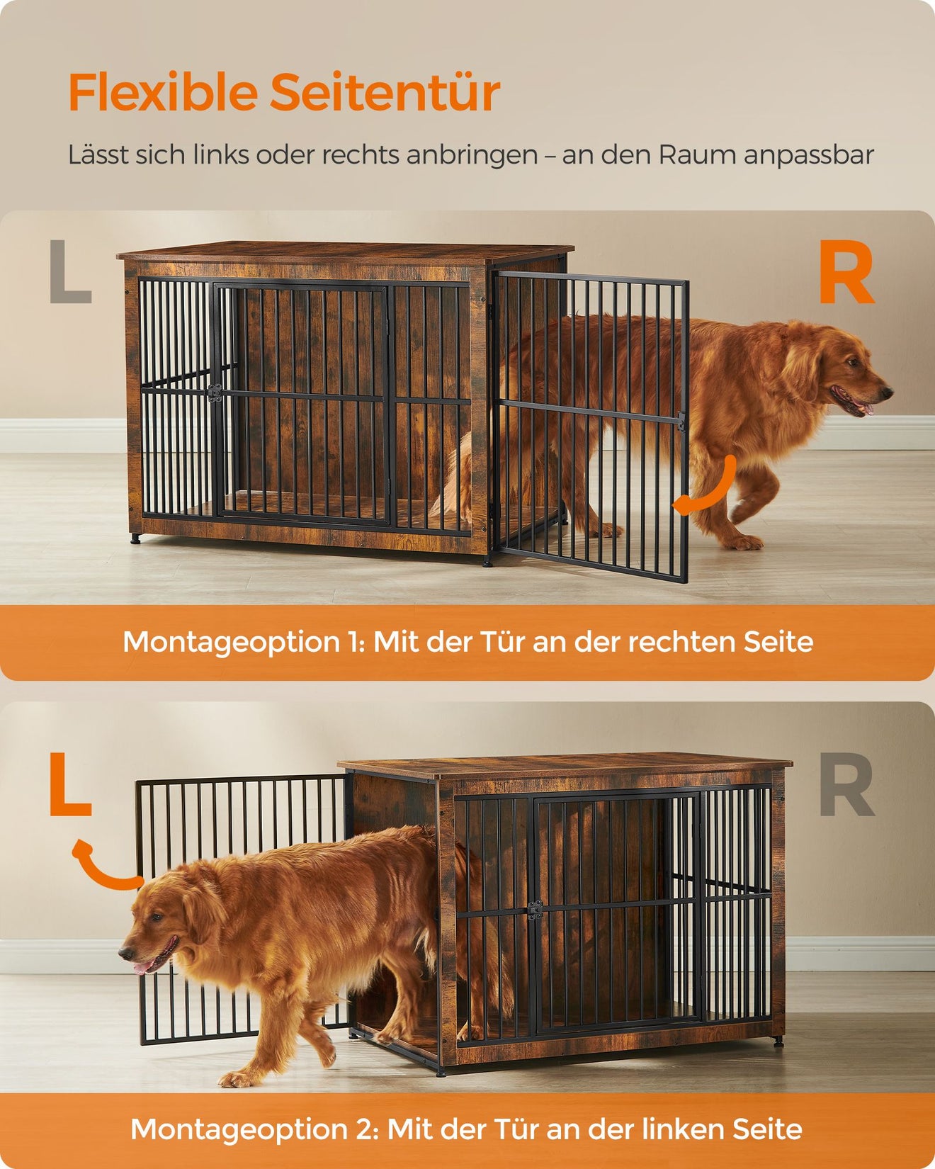 Houten Hondenbench XL Als Meubel - Extra Sterk Frame - Gesloten Bodem