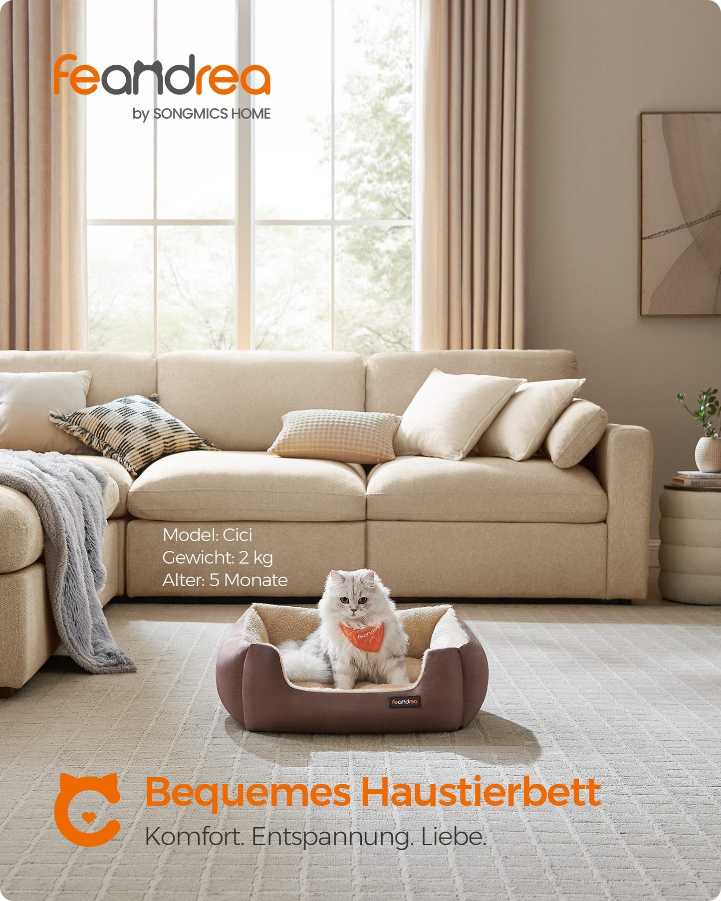 Wasbaar Hondenbed Met Wendekussen - Oxford En Kort Pluche - Khaki