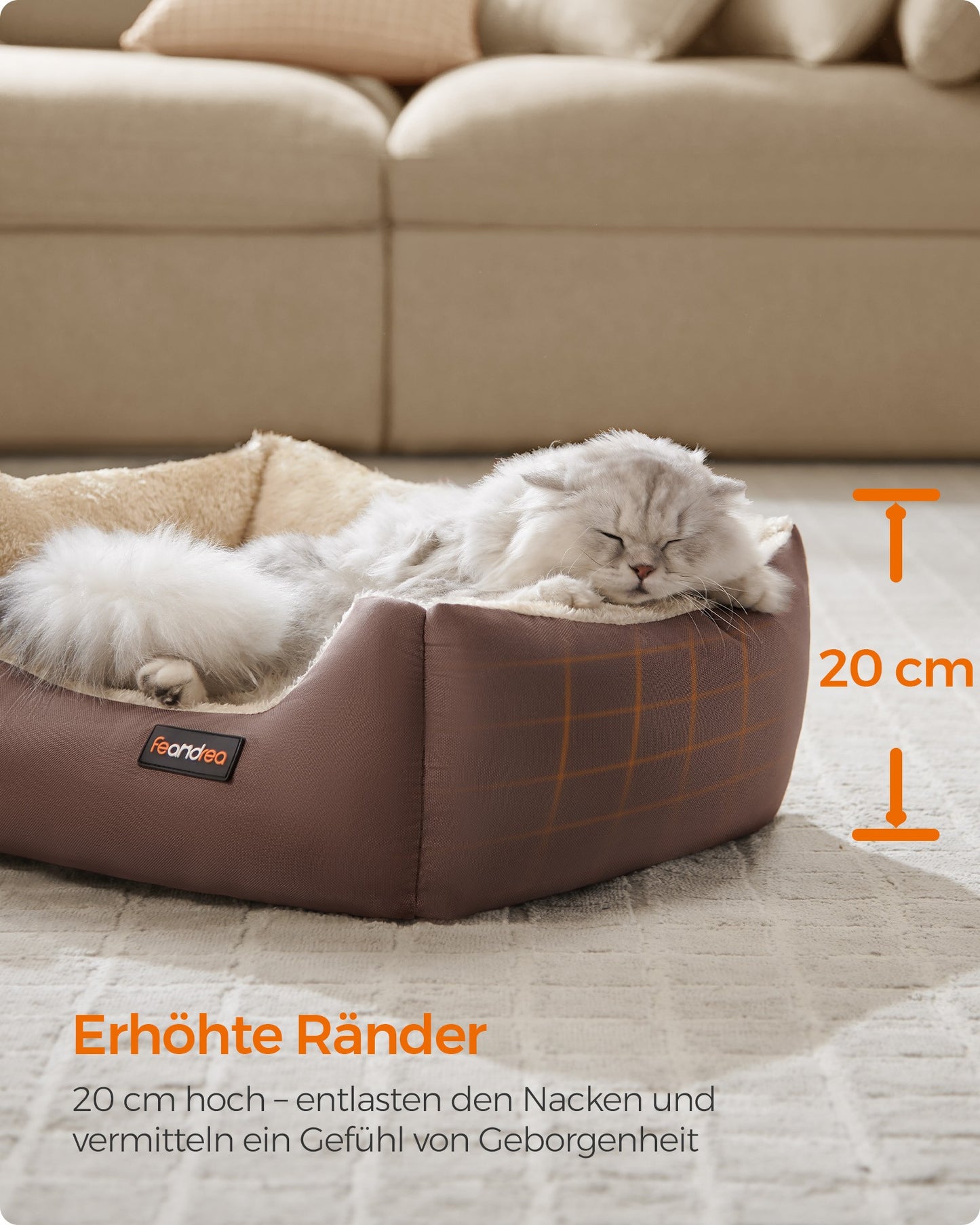 Wasbaar Hondenbed Met Wendekussen - Oxford En Kort Pluche - Khaki