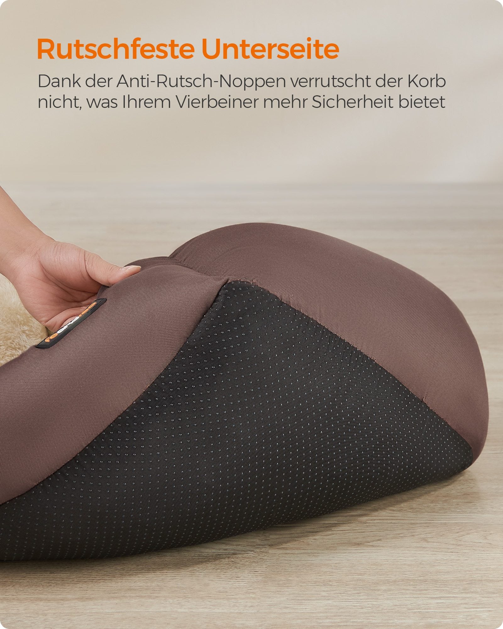 Wasbaar Hondenbed Met Wendekussen - Oxford En Kort Pluche - Khaki
