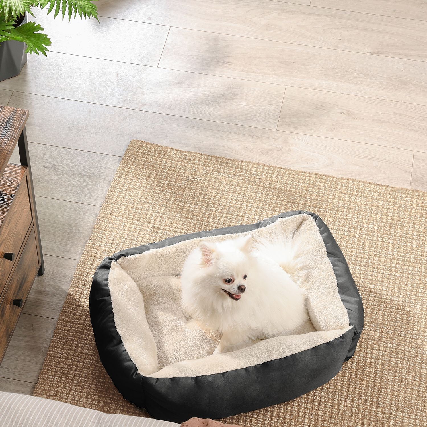 Hondenbed Met Wendekussen En Tochtwerende Rand - Diervriendelijke Materialen - Compact