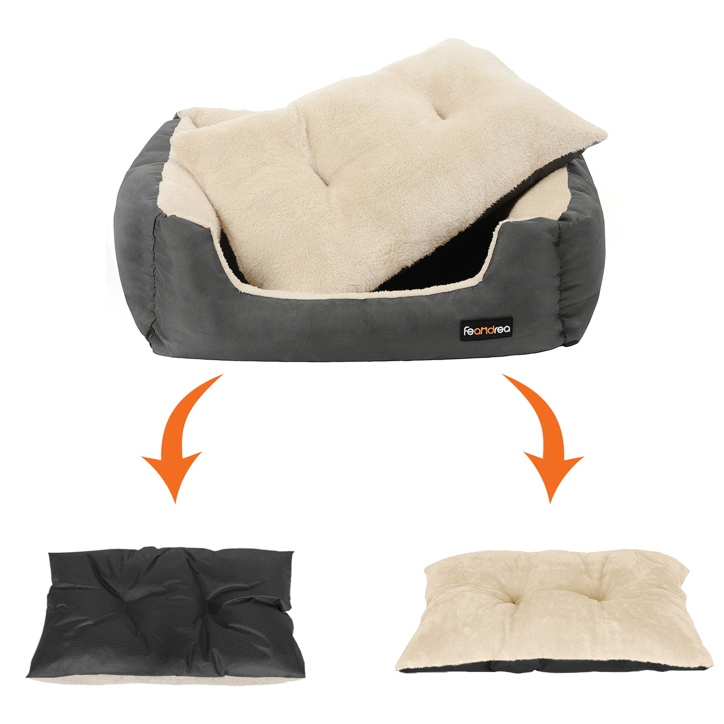 Hondenbed Met Wendekussen En Tochtwerende Rand - Diervriendelijke Materialen - Compact