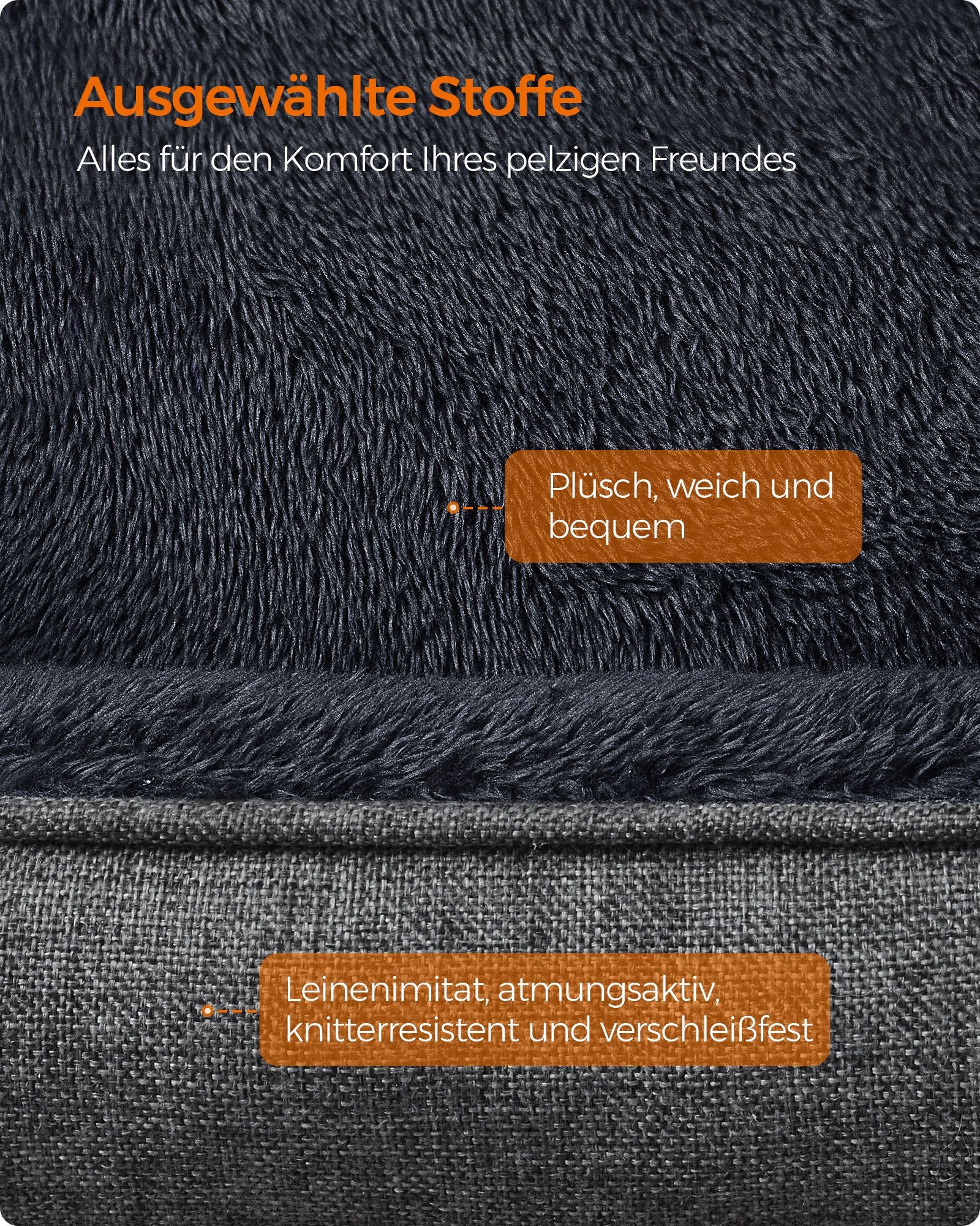 Hondenmand Met Verhoogde Randen S - Linnenlook Met Pluche - Afneembare Hoes