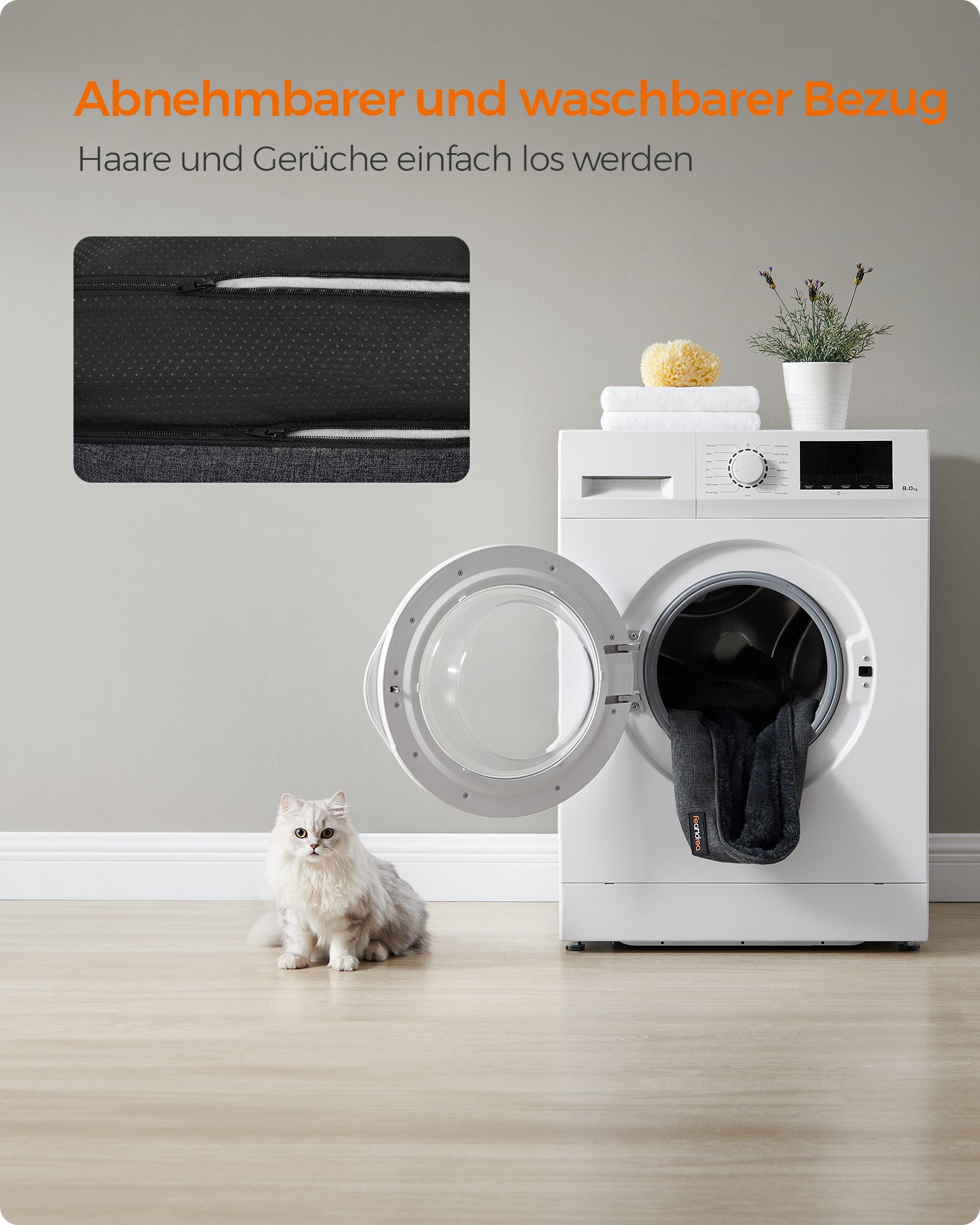 Hondenmand Met Verhoogde Randen S - Linnenlook Met Pluche - Afneembare Hoes