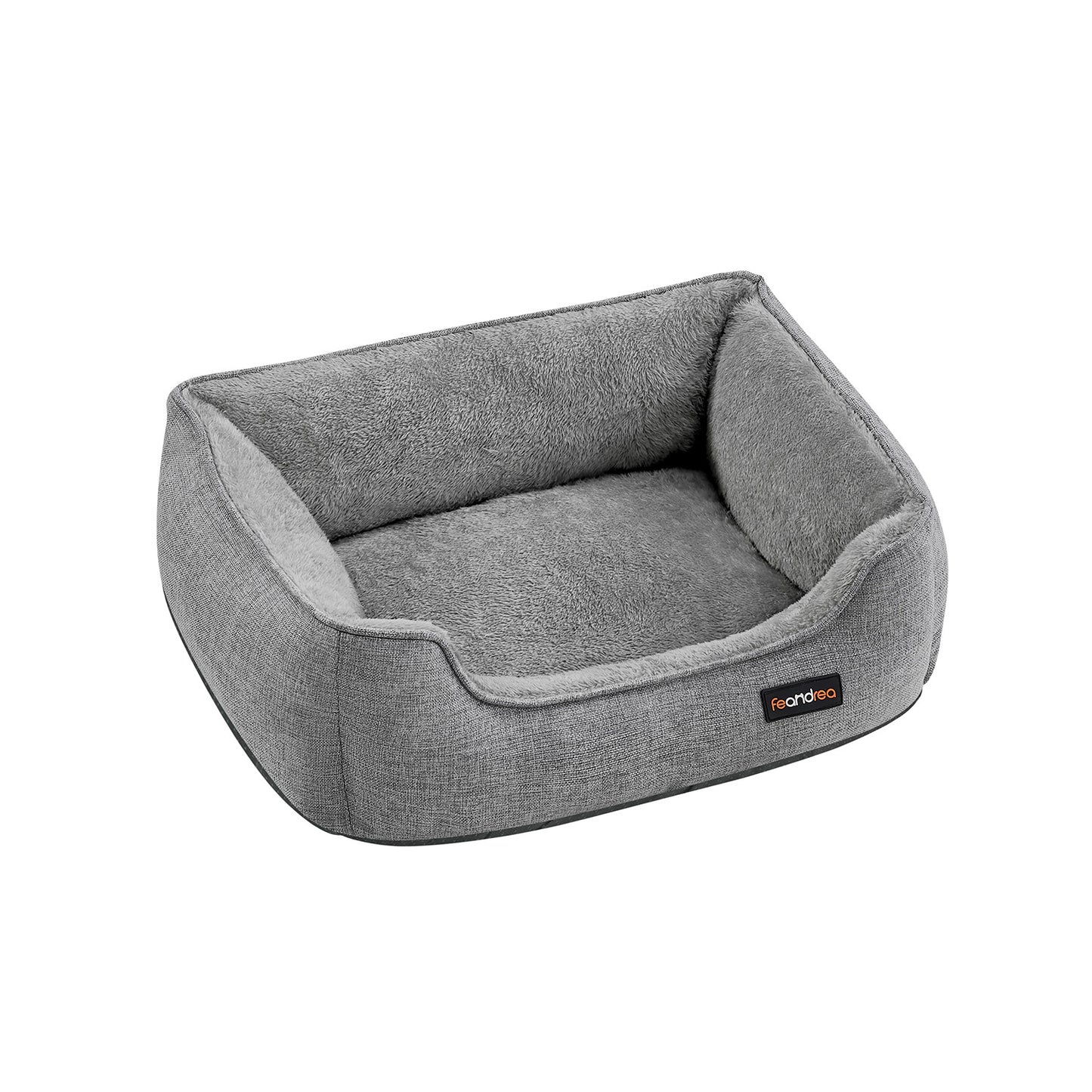 Hondenmand Met Verhoogde Randen S - Linnenlook Met Pluche - Afneembare Hoes
