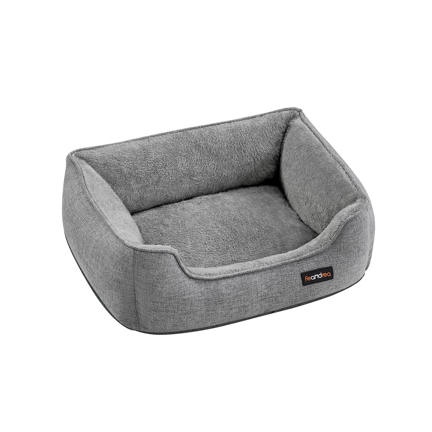 Hondenmand Met Verhoogde Randen S - Linnenlook Met Pluche - Afneembare Hoes