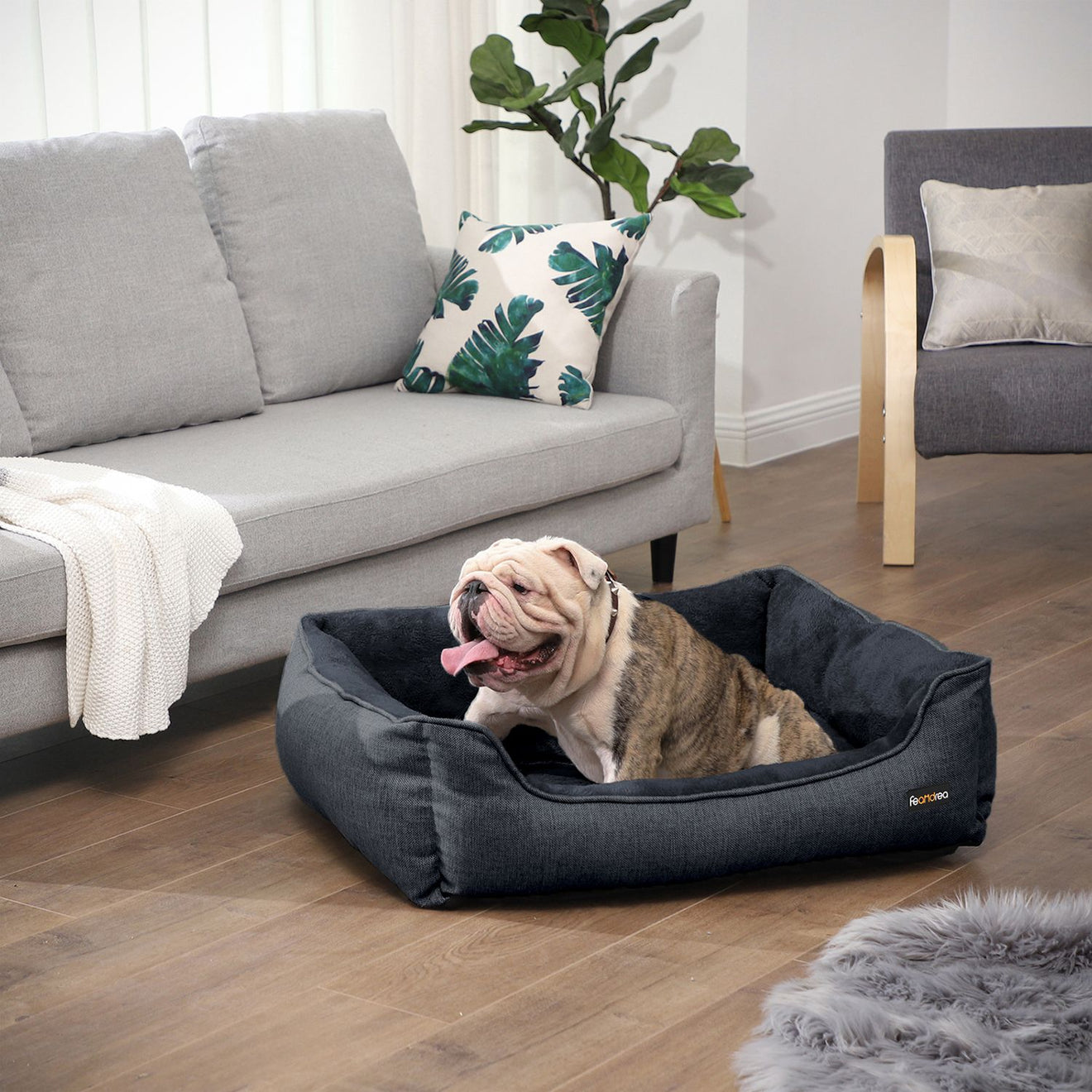 Hondenmand Met Extra Hoge Randen L - Linnenlook - Voor Grote Honden