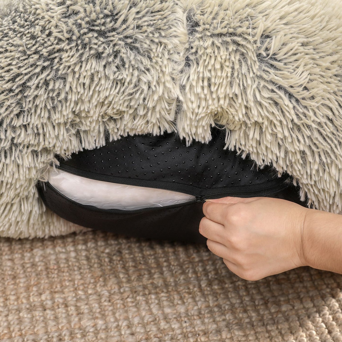 Klein Rond Hondenbedje 50 cm - Uitneembaar Kussen - Voor Puppy's En Katten