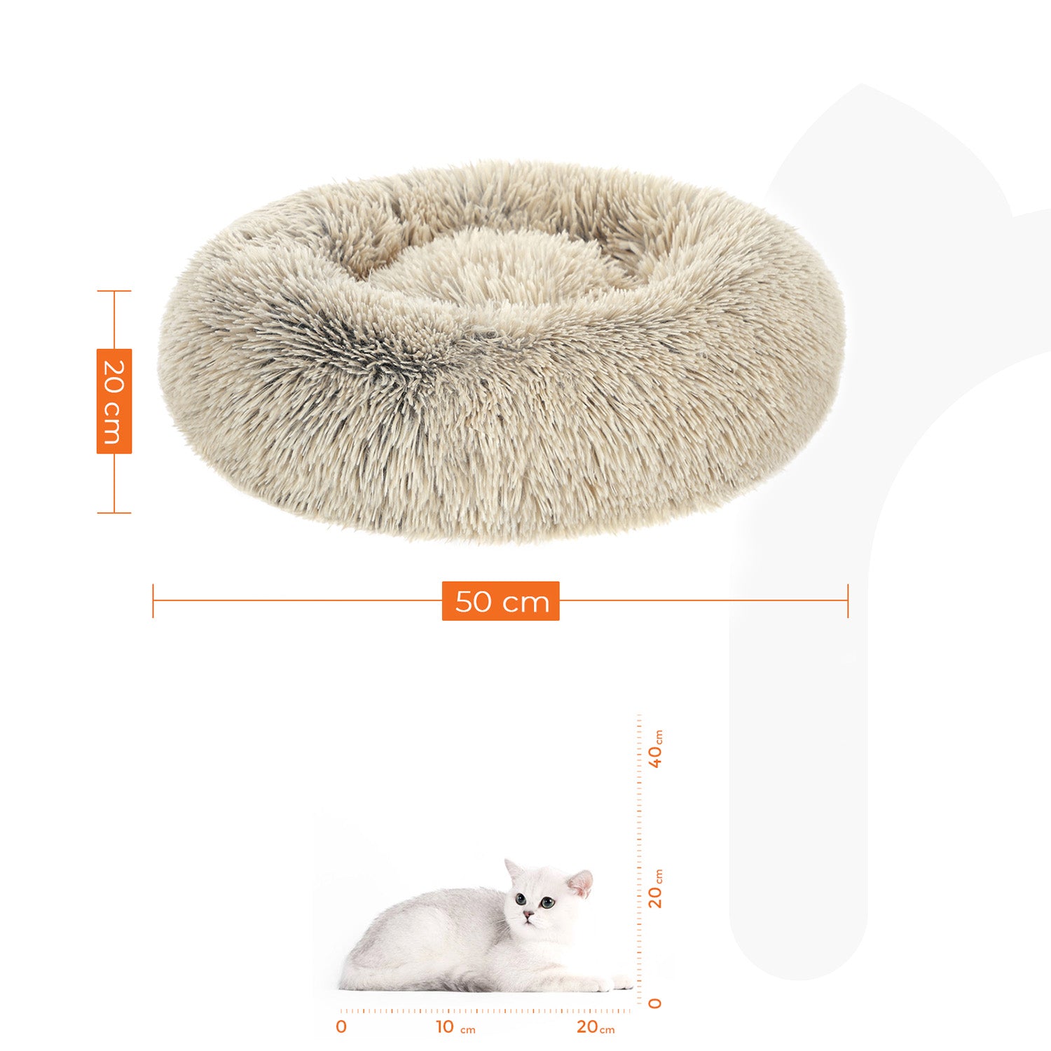 Klein Rond Hondenbedje 50 cm - Uitneembaar Kussen - Voor Puppy's En Katten