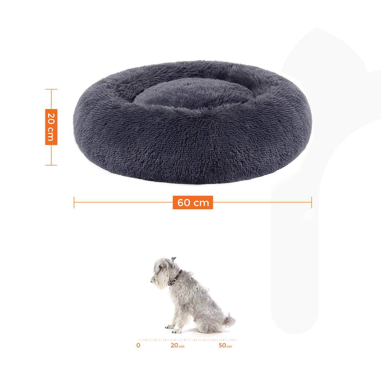 Klein Donut Hondenbed 60 cm - Zacht Pluche - In 7 Kleuren
