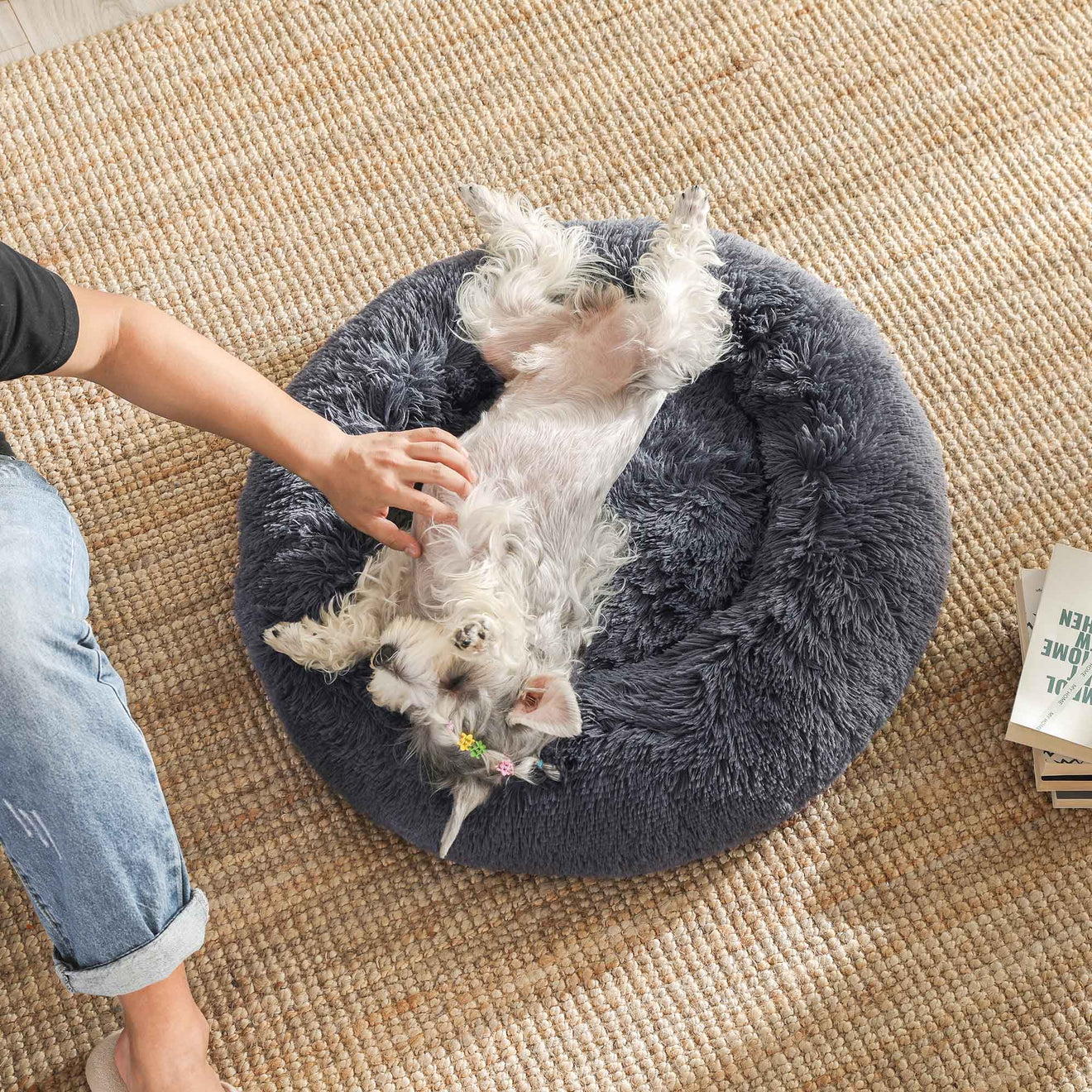 Klein Donut Hondenbed 60 cm - Zacht Pluche - In 7 Kleuren
