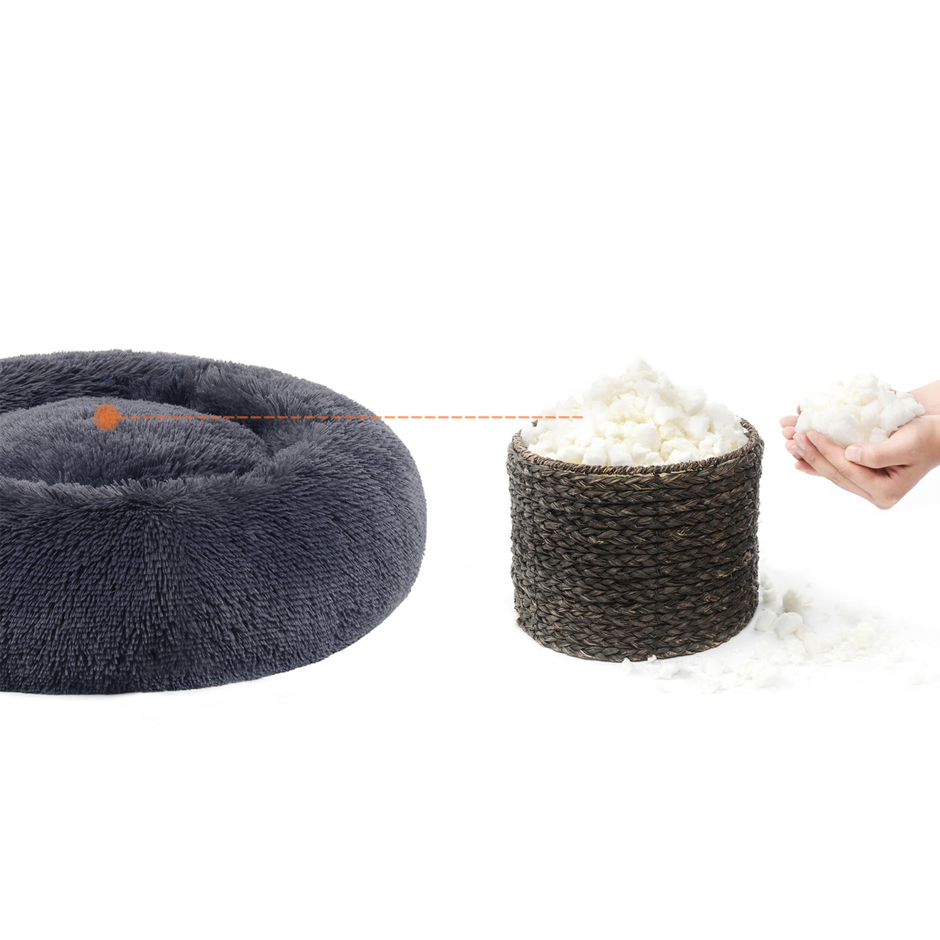 Klein Donut Hondenbed 60 cm - Zacht Pluche - In 7 Kleuren