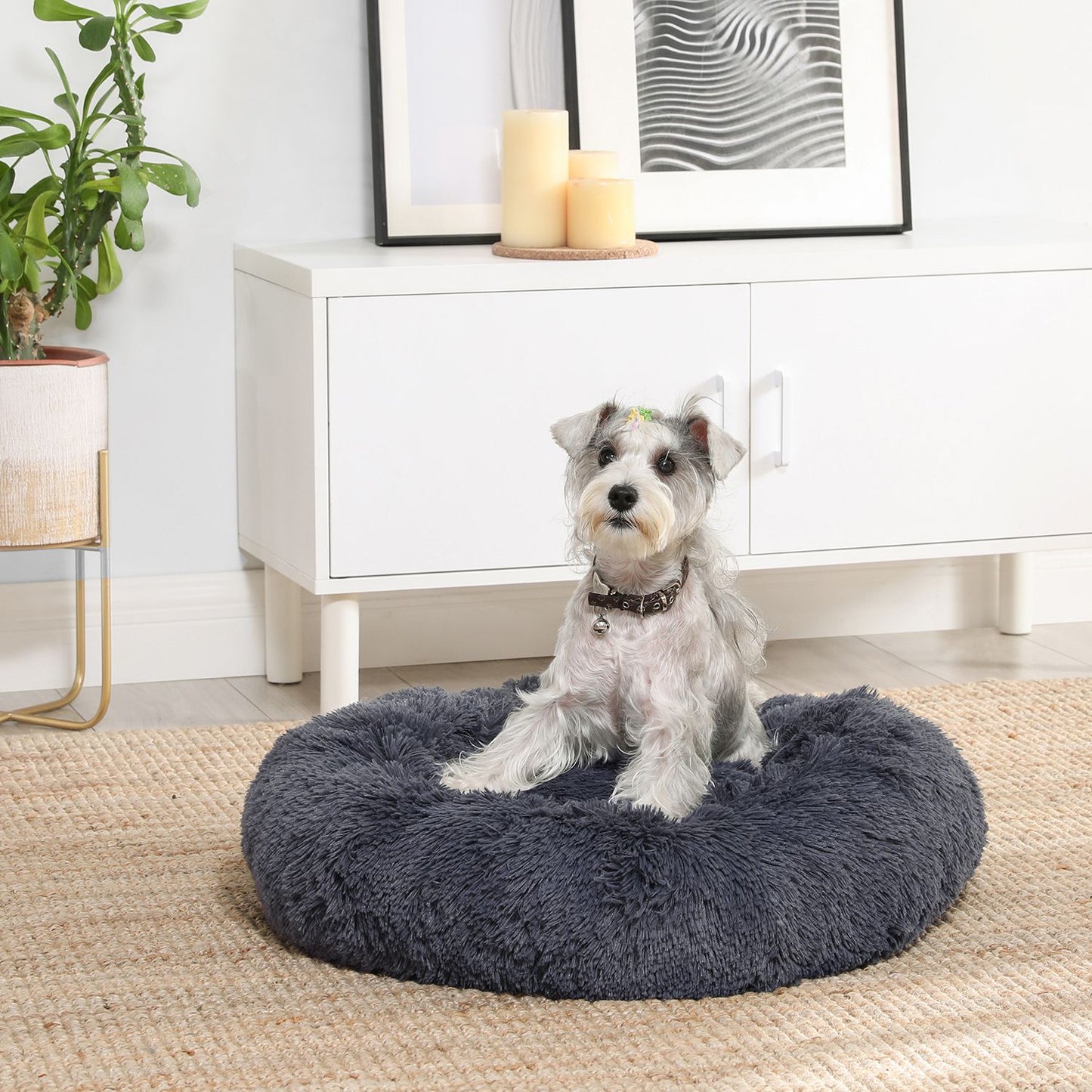 Donut Hondenbed 70 cm Met Uitneembaar Kussen - Kauwbestendig Pluche - In 6 Kleuren
