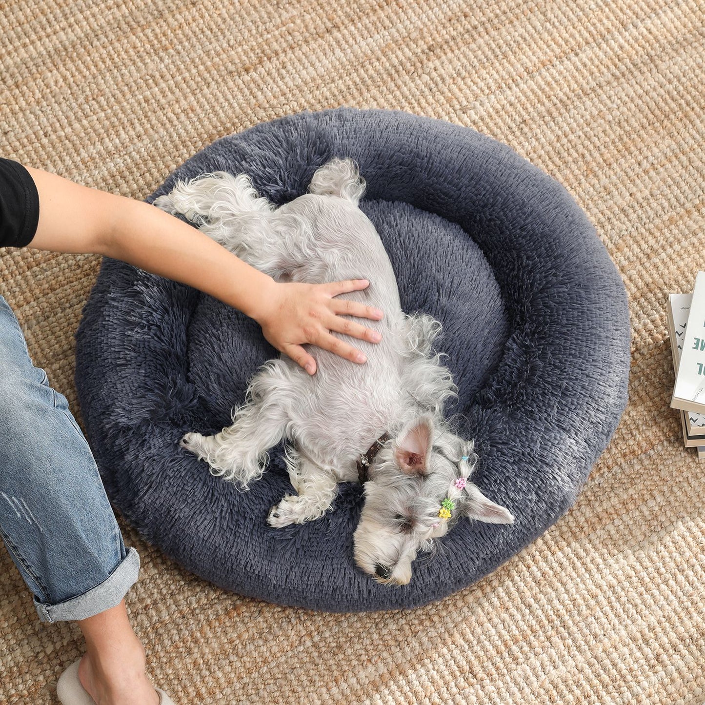 Donut Hondenbed 70 cm Met Uitneembaar Kussen - Kauwbestendig Pluche - In 6 Kleuren