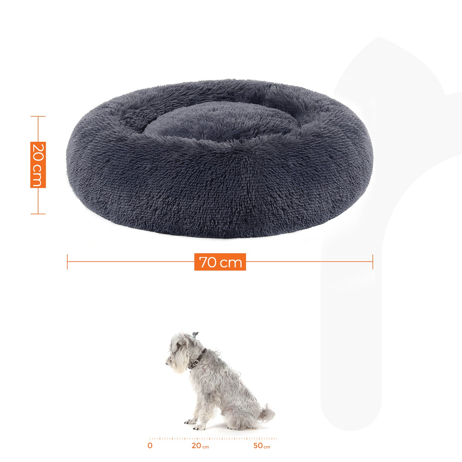 Donut Hondenbed 70 cm Met Uitneembaar Kussen - Kauwbestendig Pluche - In 6 Kleuren