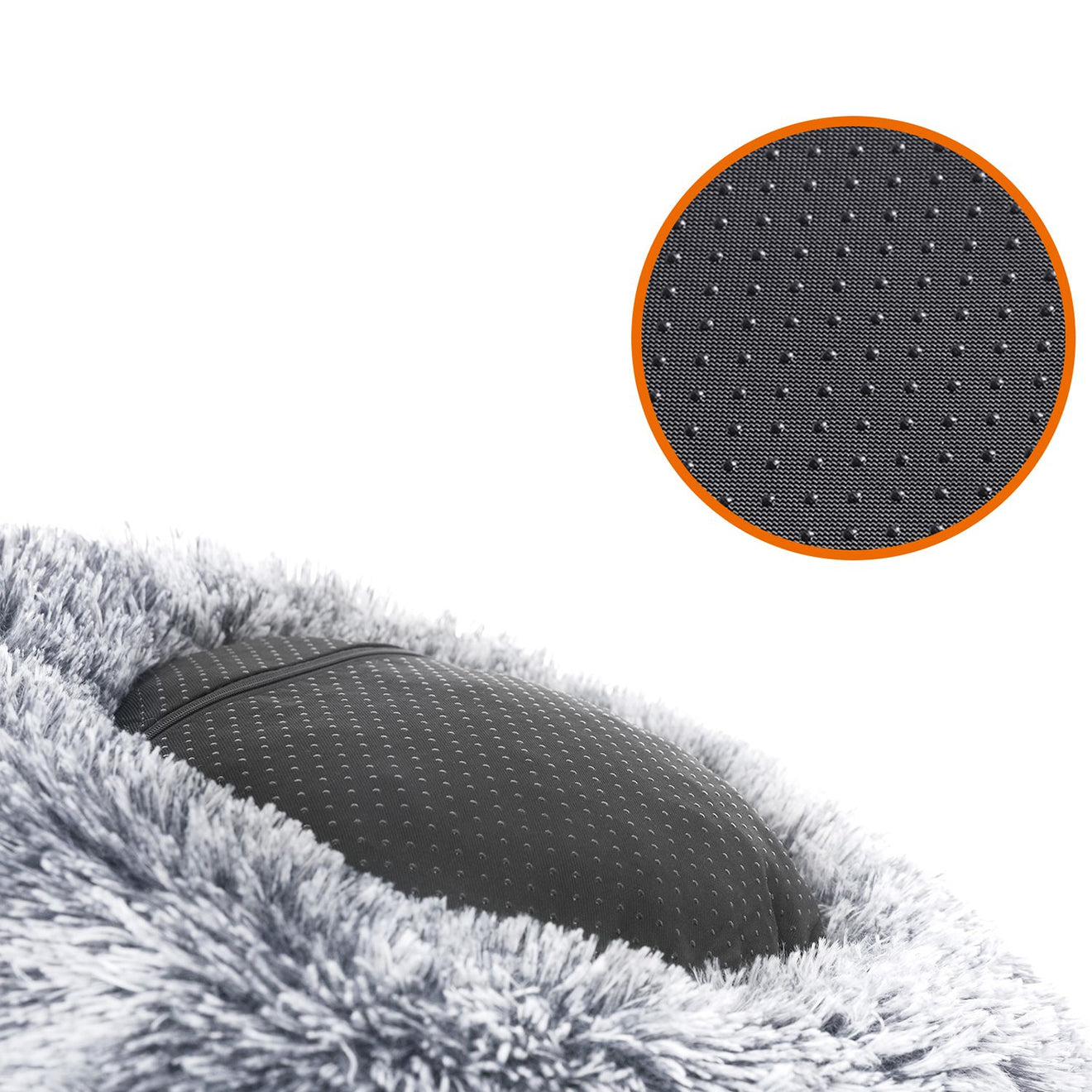 Fluffy Donut Hondenbed 80 cm - Langharig Pluche - Afneembare Wasbare Hoes