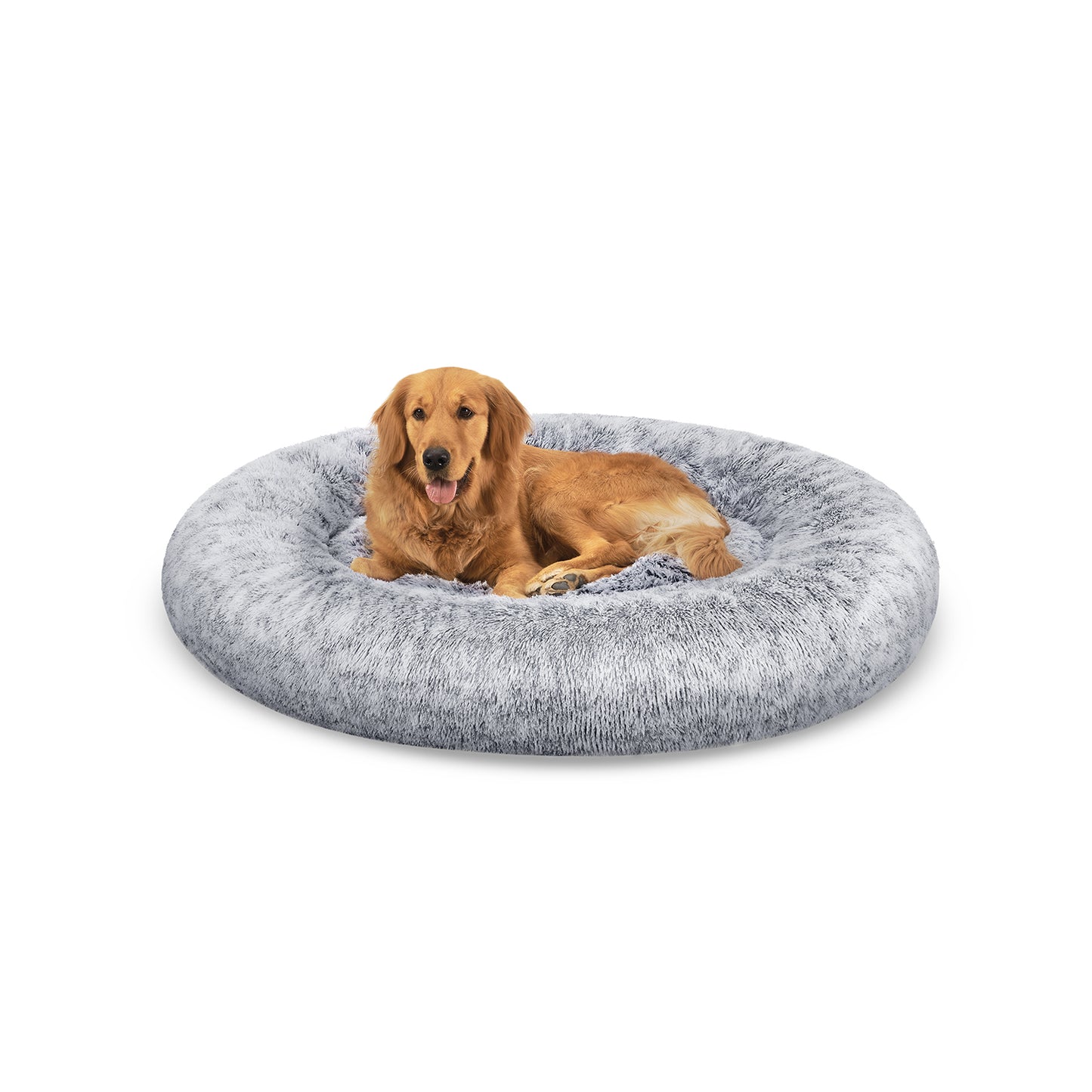 Groot Rond Hondenbed 120 cm - Uitneembaar Middenkussen - Stevig Pluche