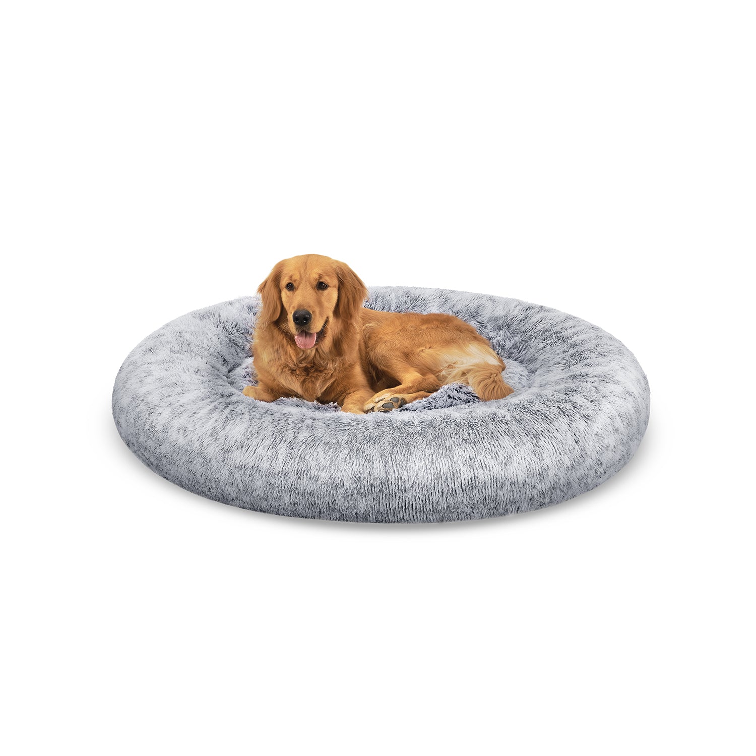 Groot Rond Hondenbed 120 cm - Uitneembaar Middenkussen - Stevig Pluche