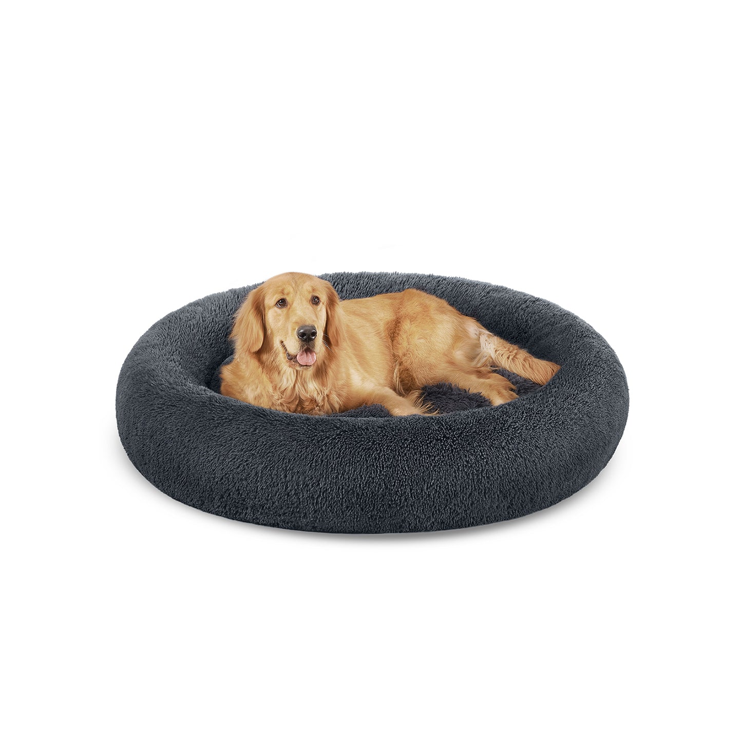 Groot Rond Hondenbed 120 cm - Uitneembaar Middenkussen - Stevig Pluche