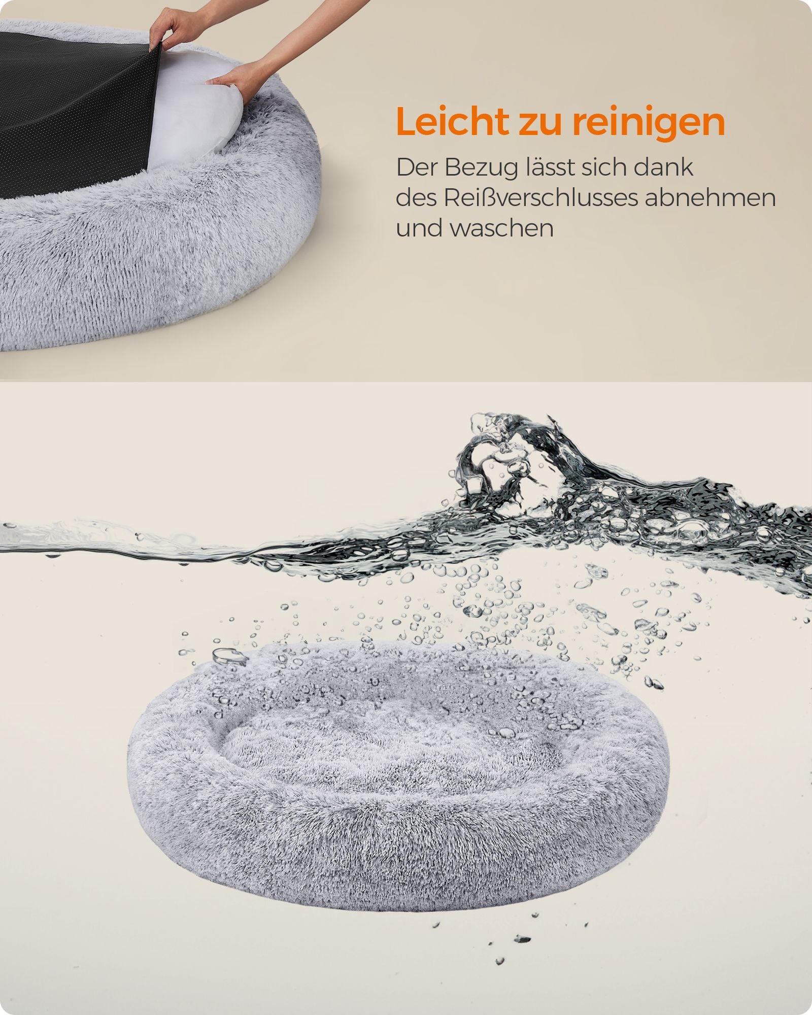 Extra Groot Rond Hondenbed 140 cm - Uitneembaar Middenkussen - Voor Grote Honden