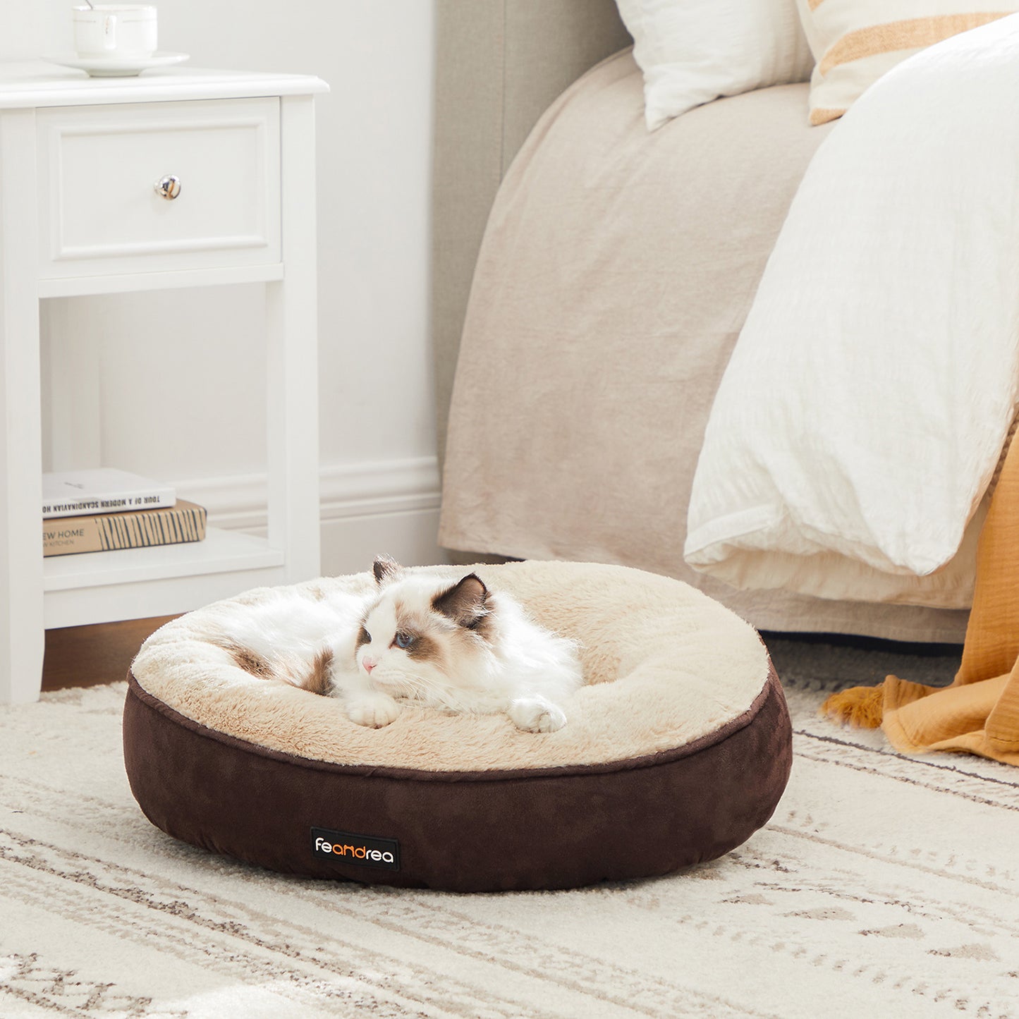 Pudding-Donut Hondenbedje 50 cm - Voor Puppy's En Katten - Zacht Pluche