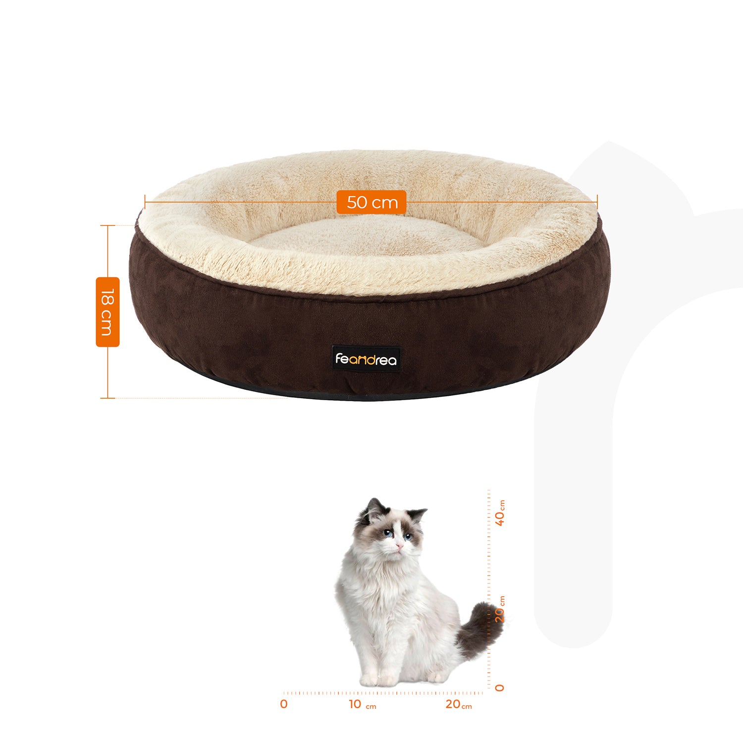 Pudding-Donut Hondenbedje 50 cm - Voor Puppy's En Katten - Zacht Pluche