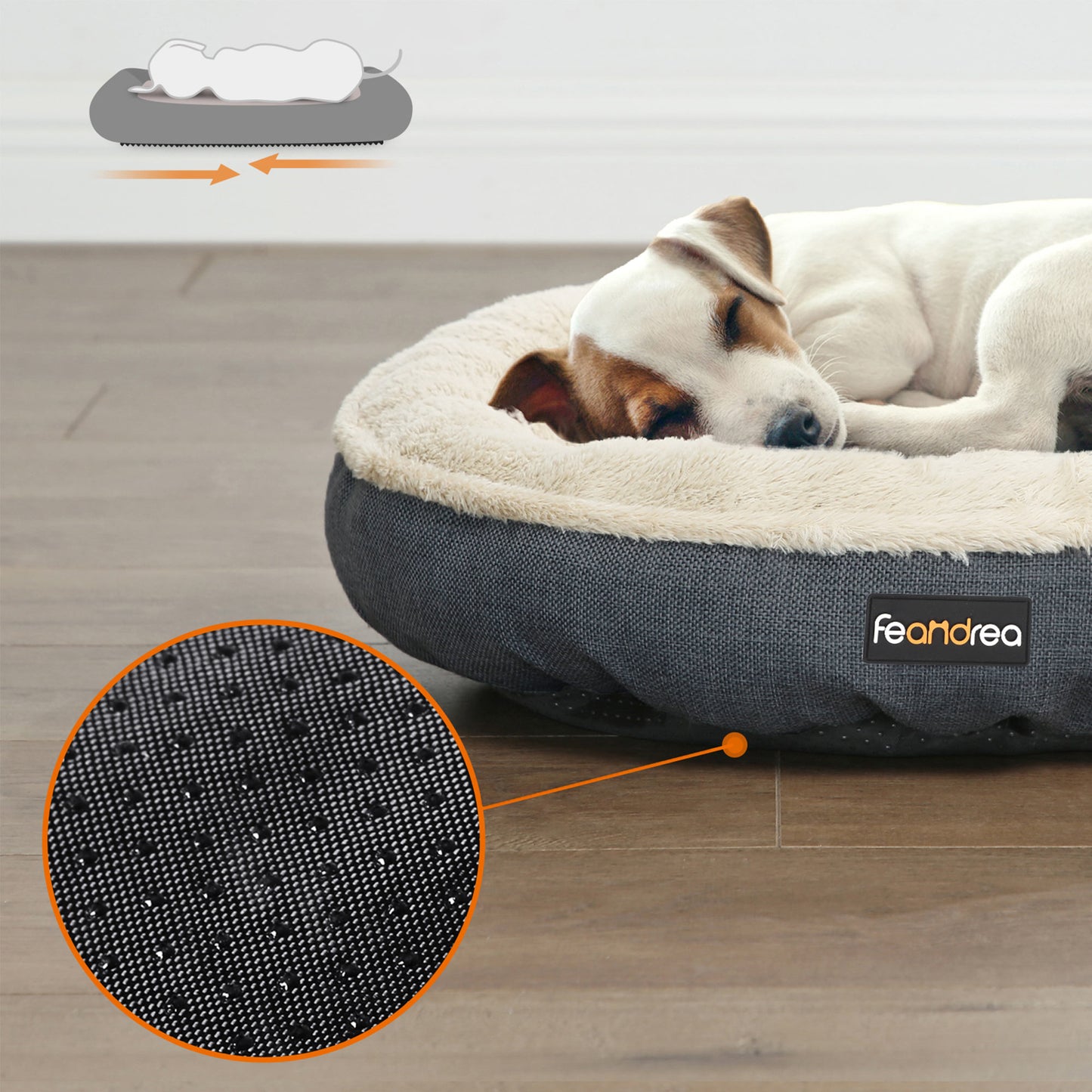 Donut Hondenbed 55 cm Met Memory Schuimvlokken - Extra Zachte Vulling - Antislip