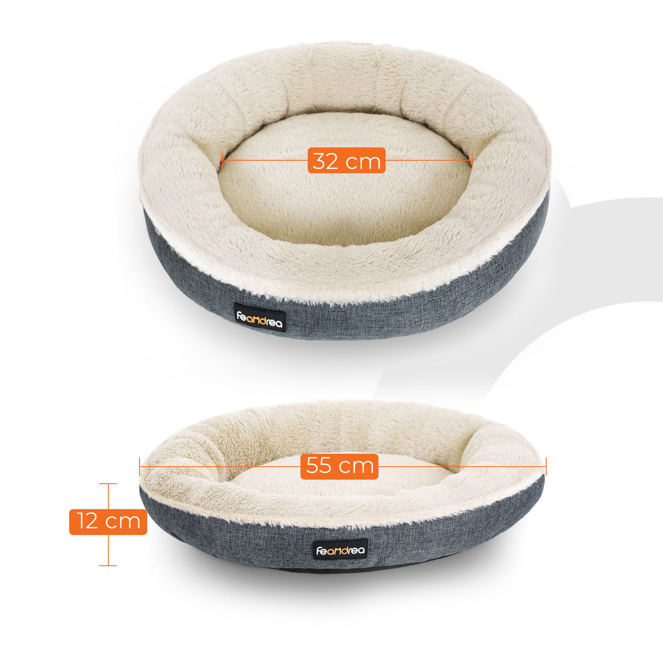 Donut Hondenbed 55 cm Met Memory Schuimvlokken - Extra Zachte Vulling - Antislip