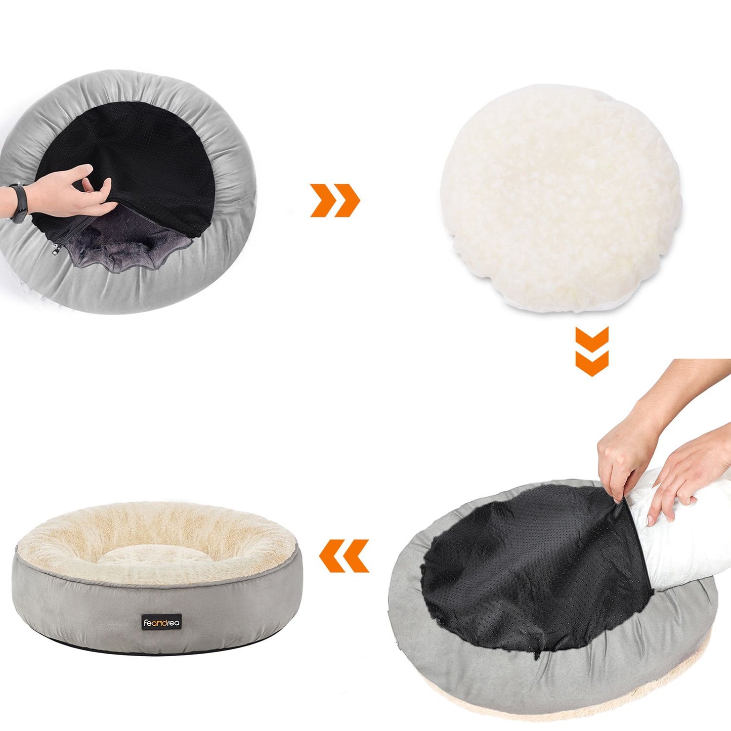 Pudding-Donut Hondenbed 60 cm - Heerlijk Zacht - Blijft Op Zijn Plek