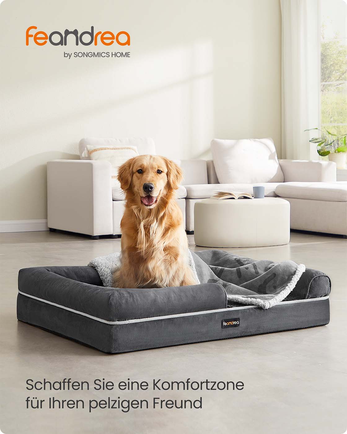 Orthopedisch Hondenbed Met Waterafstotende Toplaag - Schuimkern - Verhoogde Randen