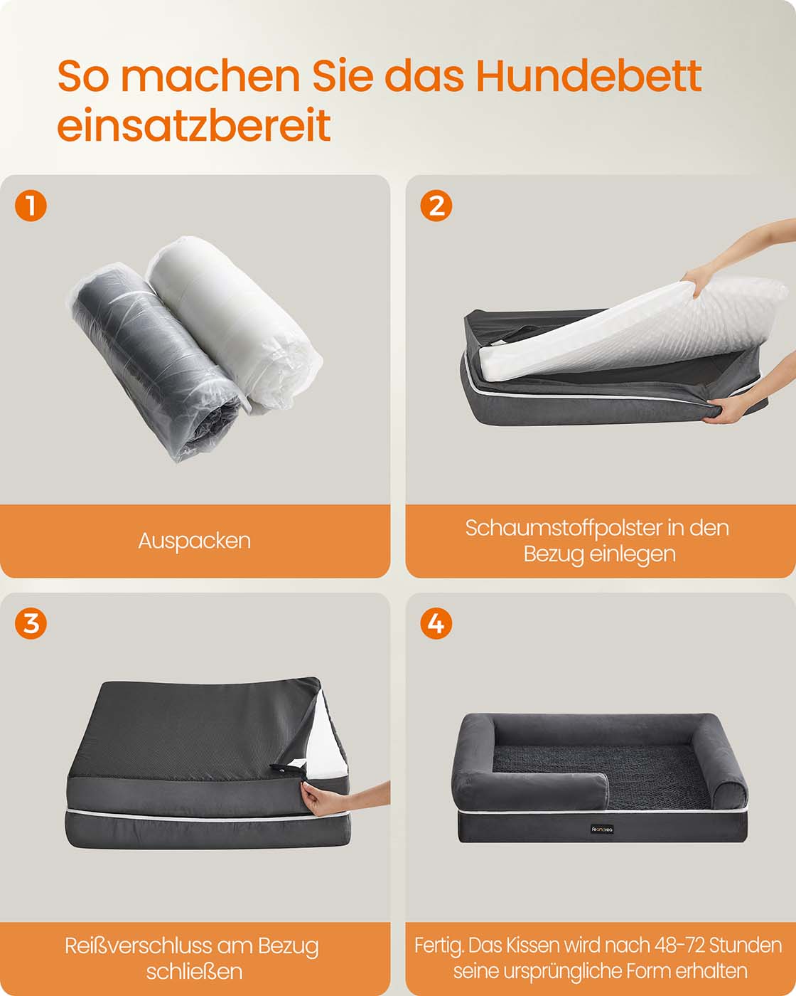 Orthopedisch Hondenbed Met Waterafstotende Toplaag - Schuimkern - Verhoogde Randen