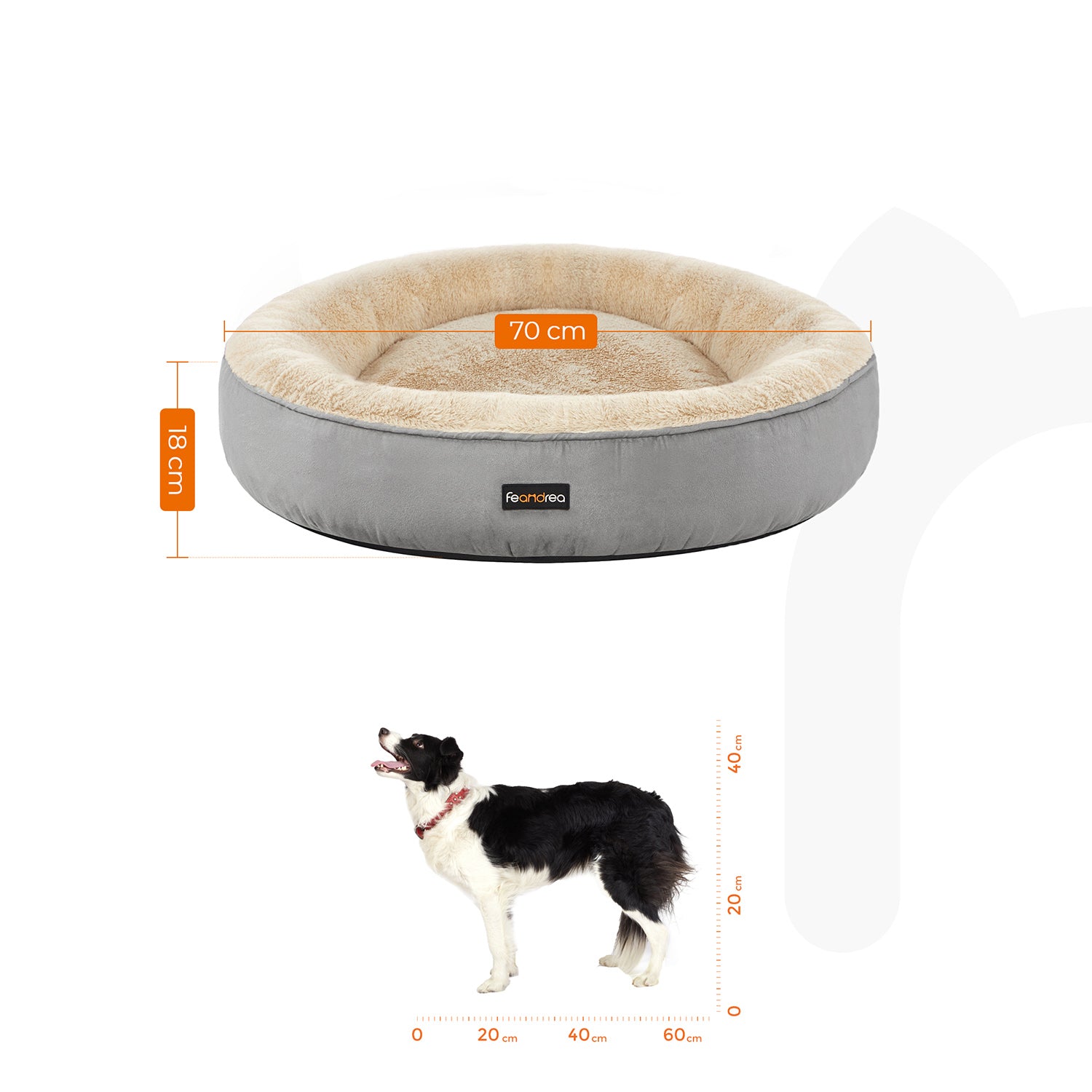 Pudding-Donut Hondenbed 70 cm - Extra Zachte Vulling - Antislip Noppen