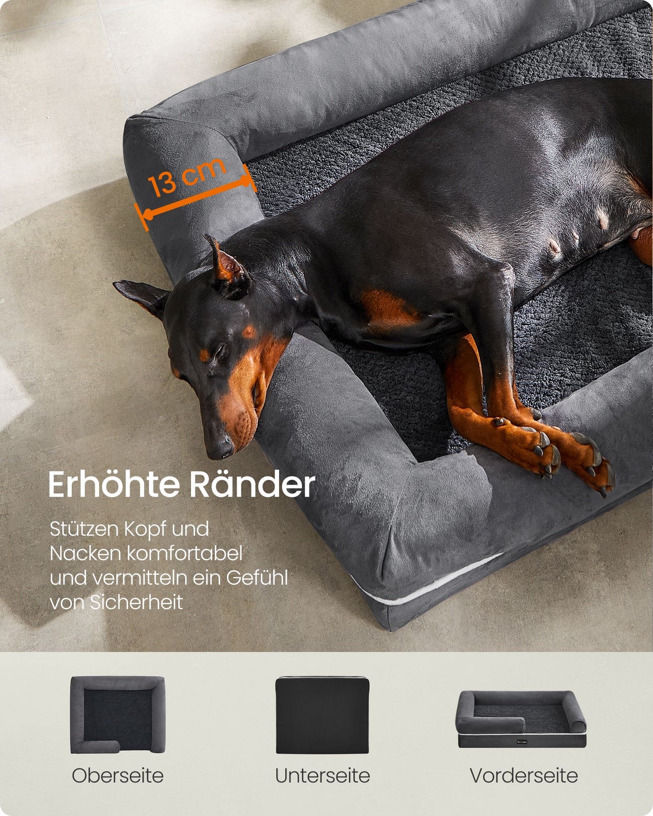 Orthopedisch Hondenbed XL Met Schuimkern - Waterafstotende Toplaag - Verhoogde Randen