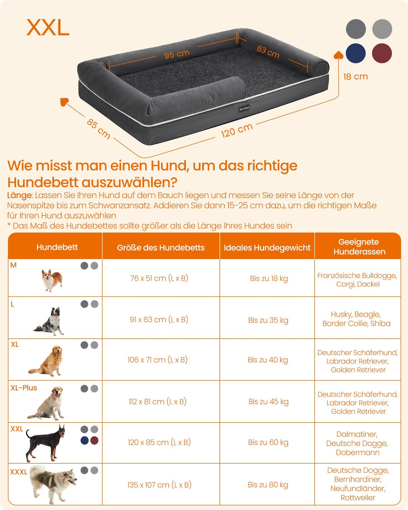 Orthopedisch Hondenbed XL Met Schuimkern - Waterafstotende Toplaag - Verhoogde Randen