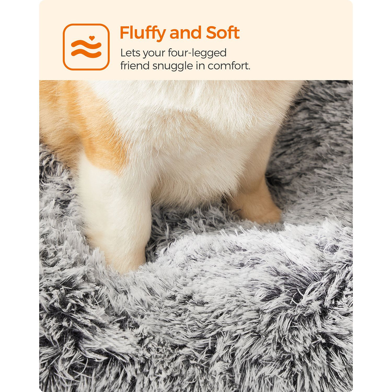 Fluffy Hondenmatras L - Lang Pluche Met Dikke Vulling - Oprolbaar