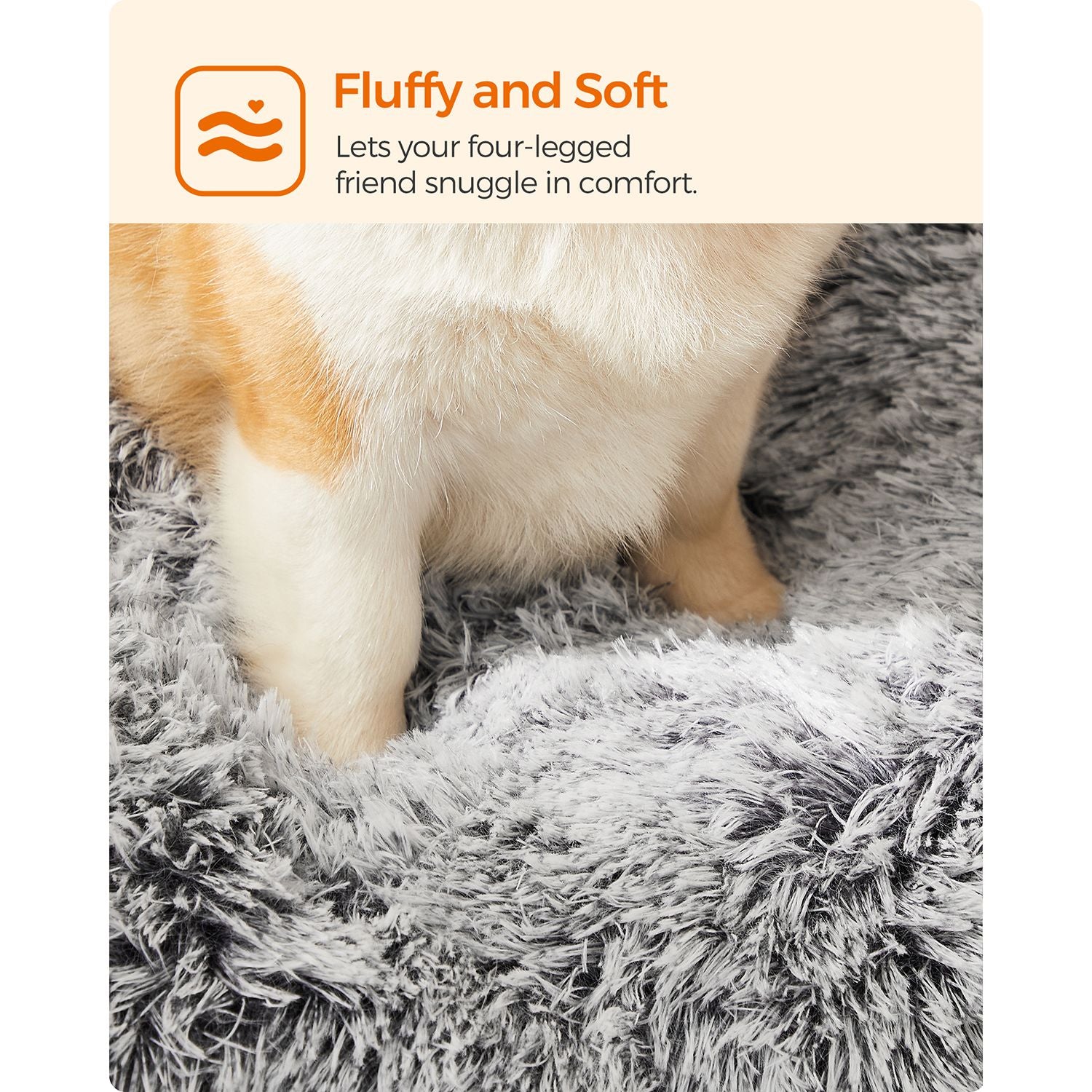 Fluffy Hondenmatras L - Lang Pluche Met Dikke Vulling - Oprolbaar