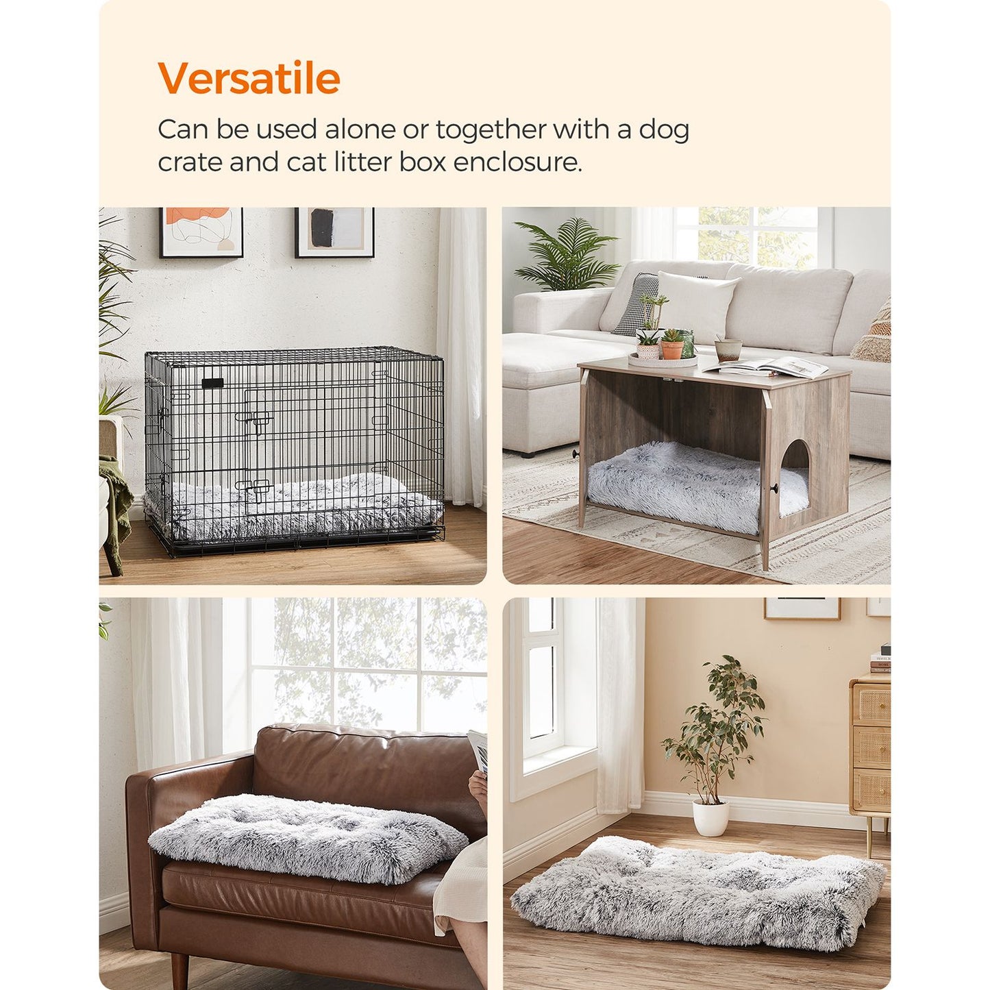 Fluffy Hondenmatras L - Lang Pluche Met Dikke Vulling - Oprolbaar