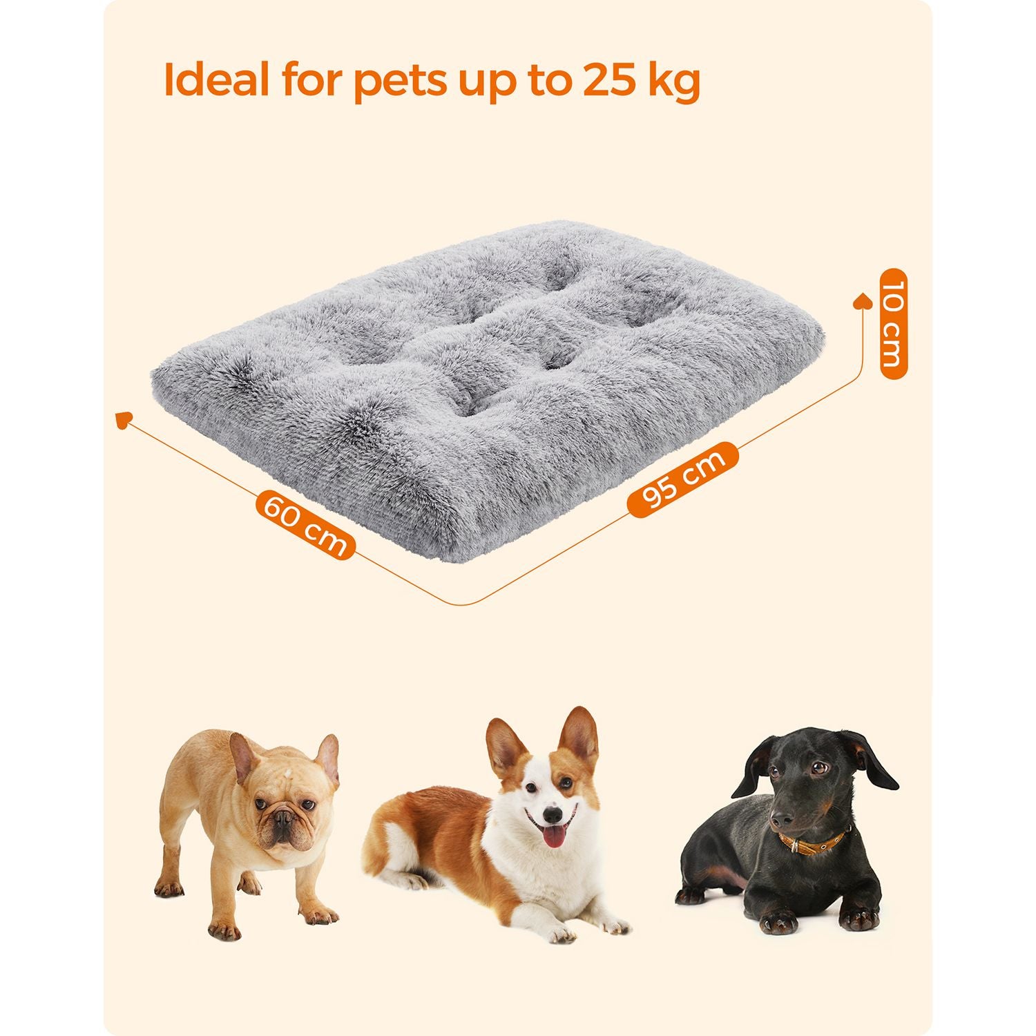 Fluffy Hondenmatras L - Lang Pluche Met Dikke Vulling - Oprolbaar
