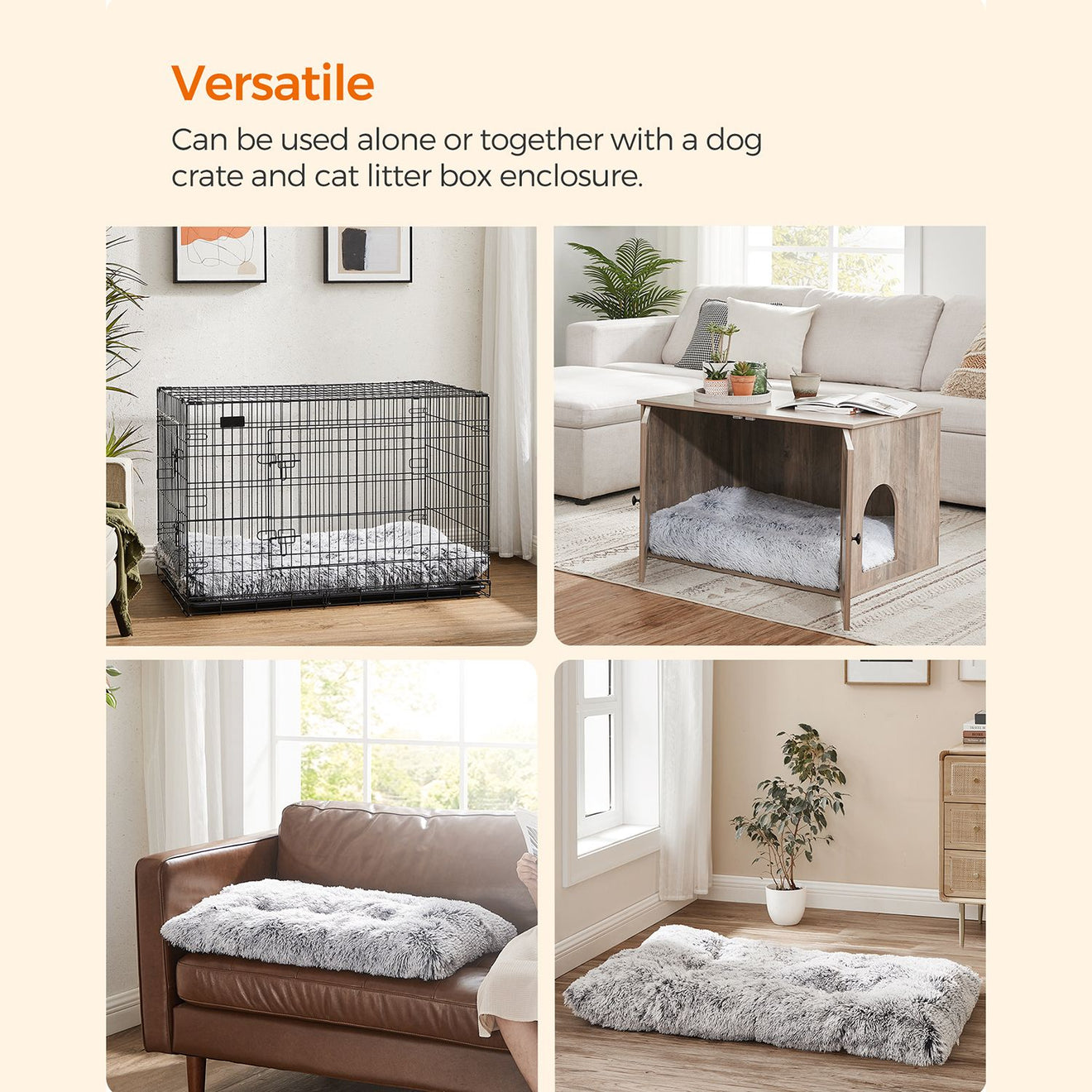Fluffy Hondenmatras XL - Lang Pluche - Oprolbaar En Machinewasbaar